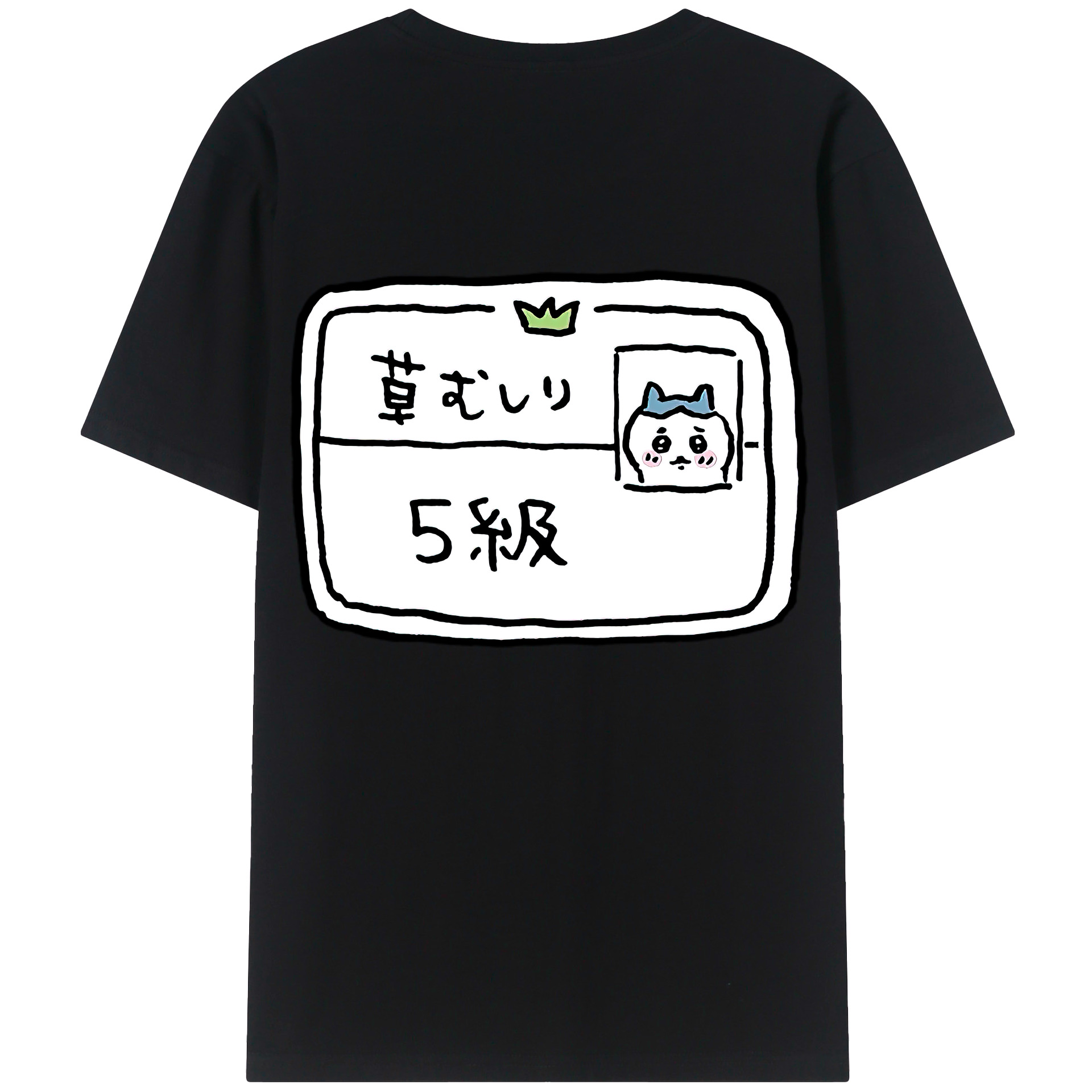 （画像用） ちいかわ ハチワレ Chii-kawa hachiware 綿100％半袖Tシャツ（背面プリント）