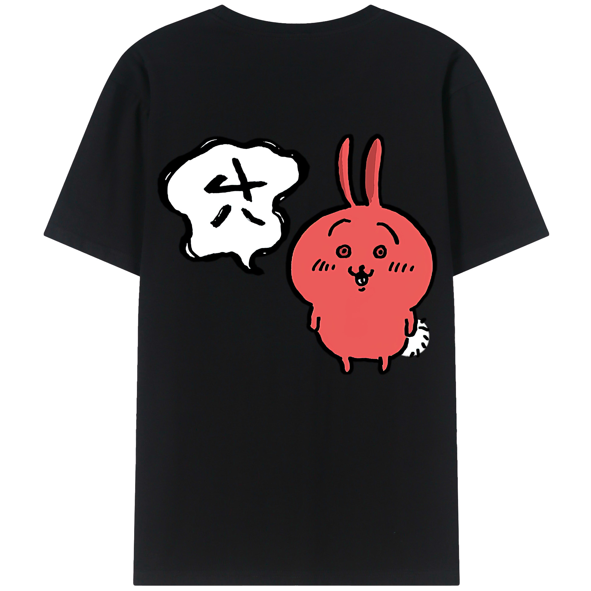 （画像用） ちいかわ ハチワレ Chii-kawa hachiware 綿100％半袖Tシャツ（背面プリント）