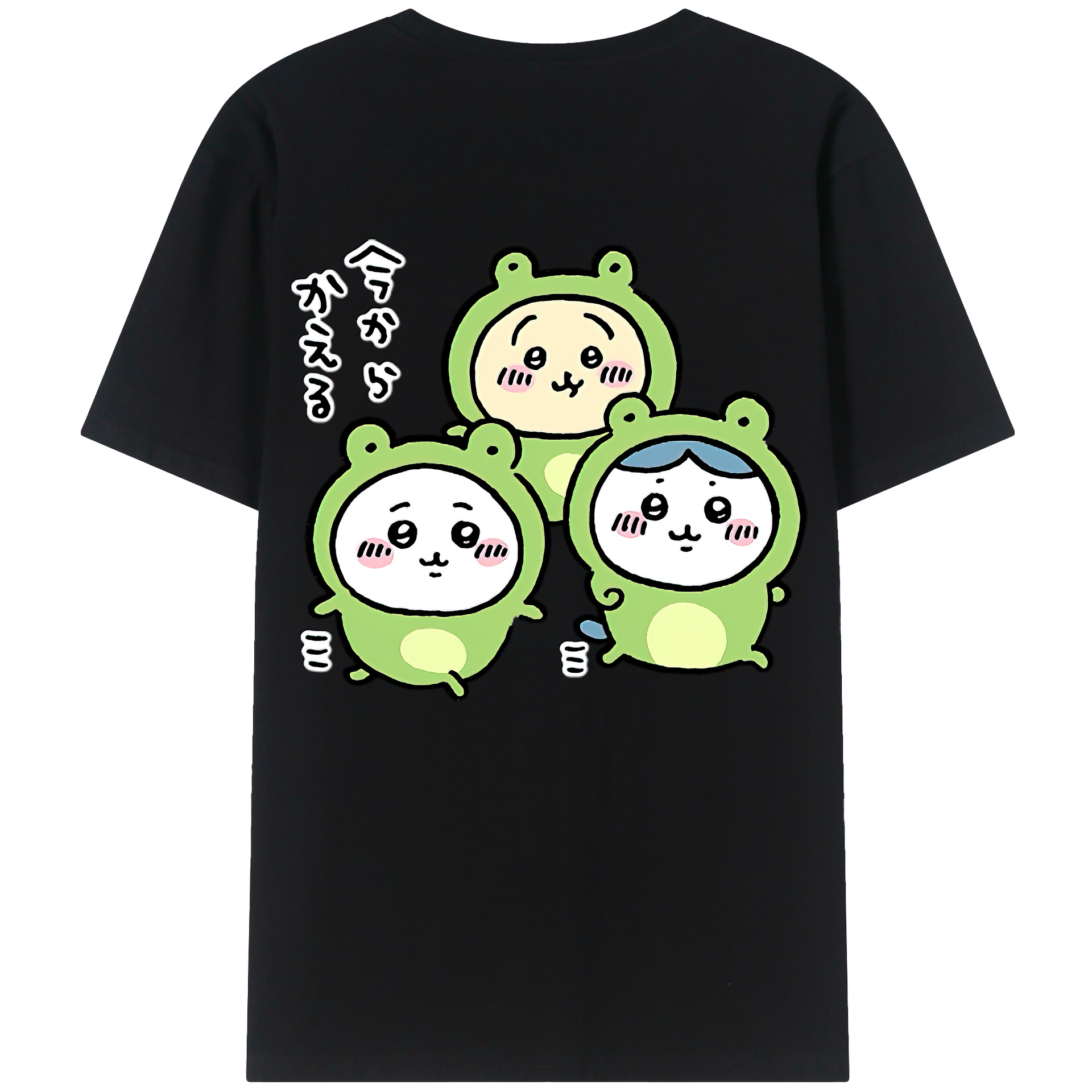 （画像用） ちいかわ ハチワレ Chii-kawa hachiware 綿100％半袖Tシャツ（背面プリント）