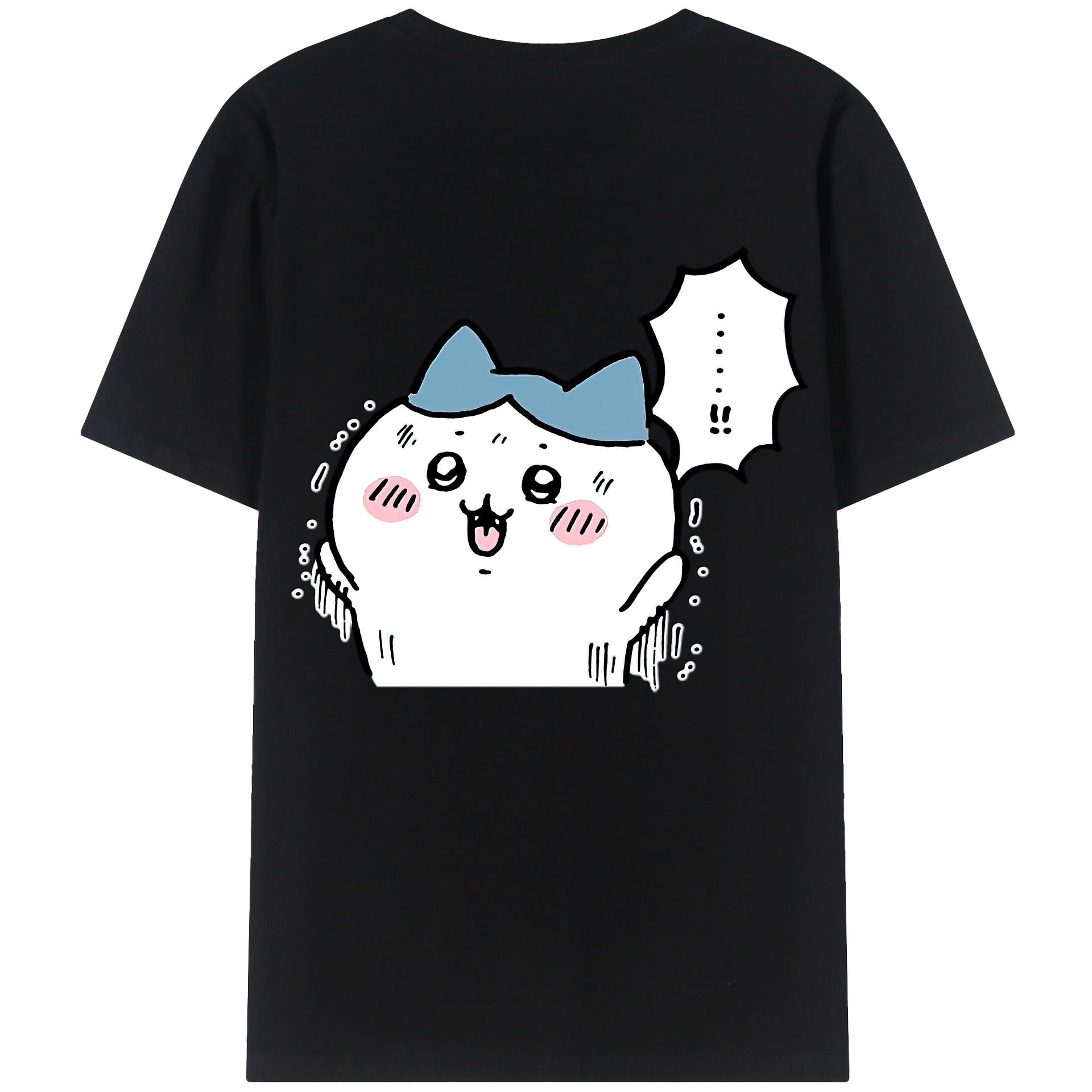 （画像用） ちいかわ ハチワレ Chii-kawa hachiware 綿100％半袖Tシャツ（背面プリント）