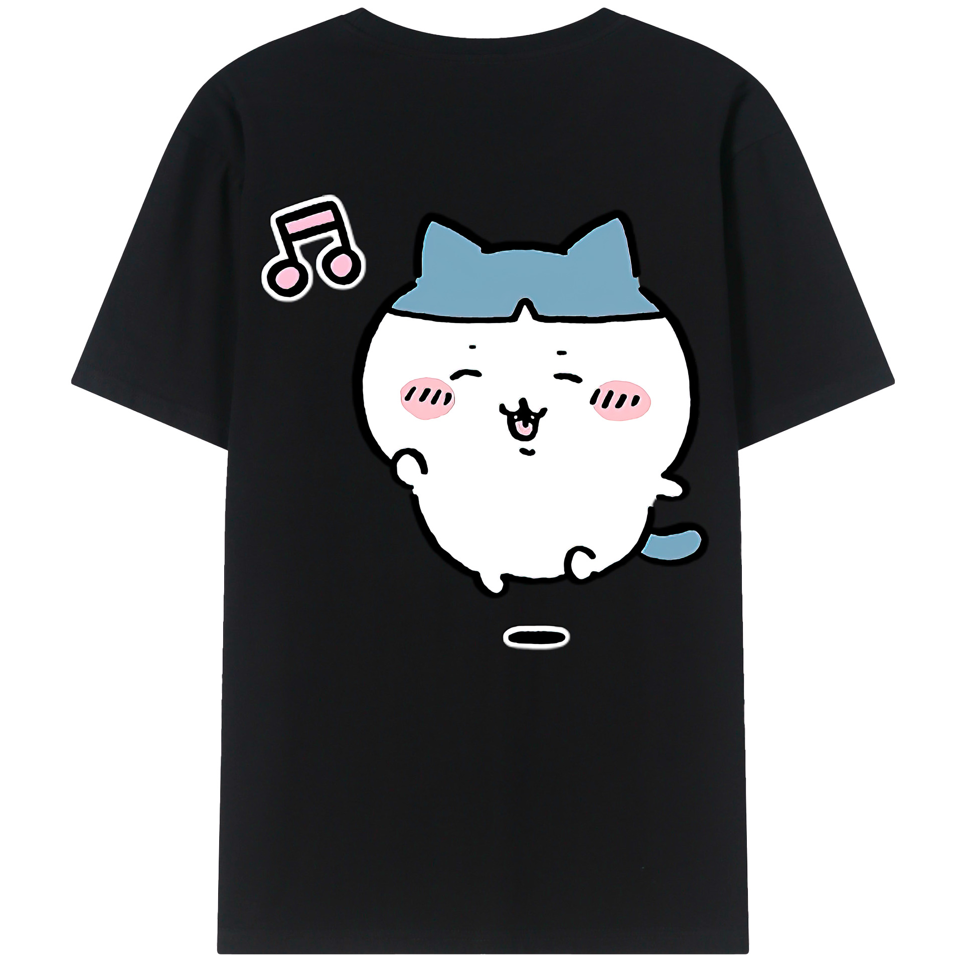 （画像用） ちいかわ ハチワレ Chii-kawa hachiware 綿100％半袖Tシャツ（背面プリント）