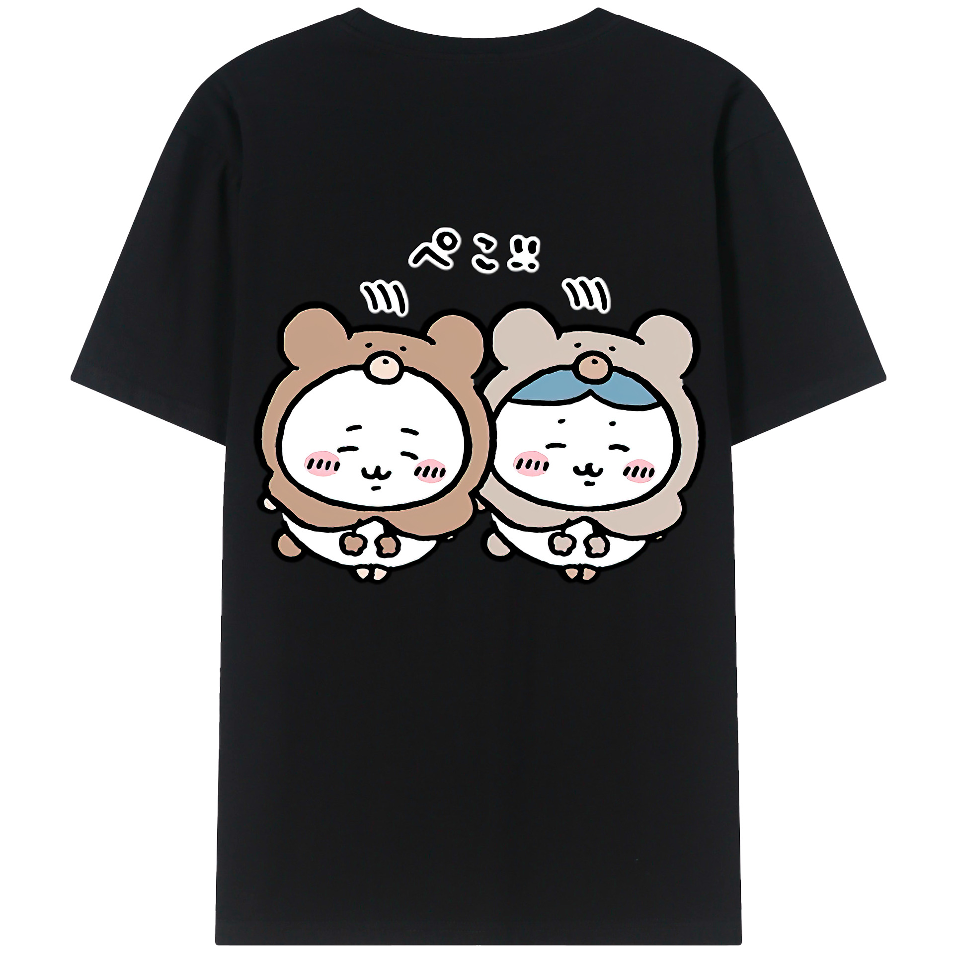 （画像用） ちいかわ ハチワレ Chii-kawa hachiware 綿100％半袖Tシャツ（背面プリント）