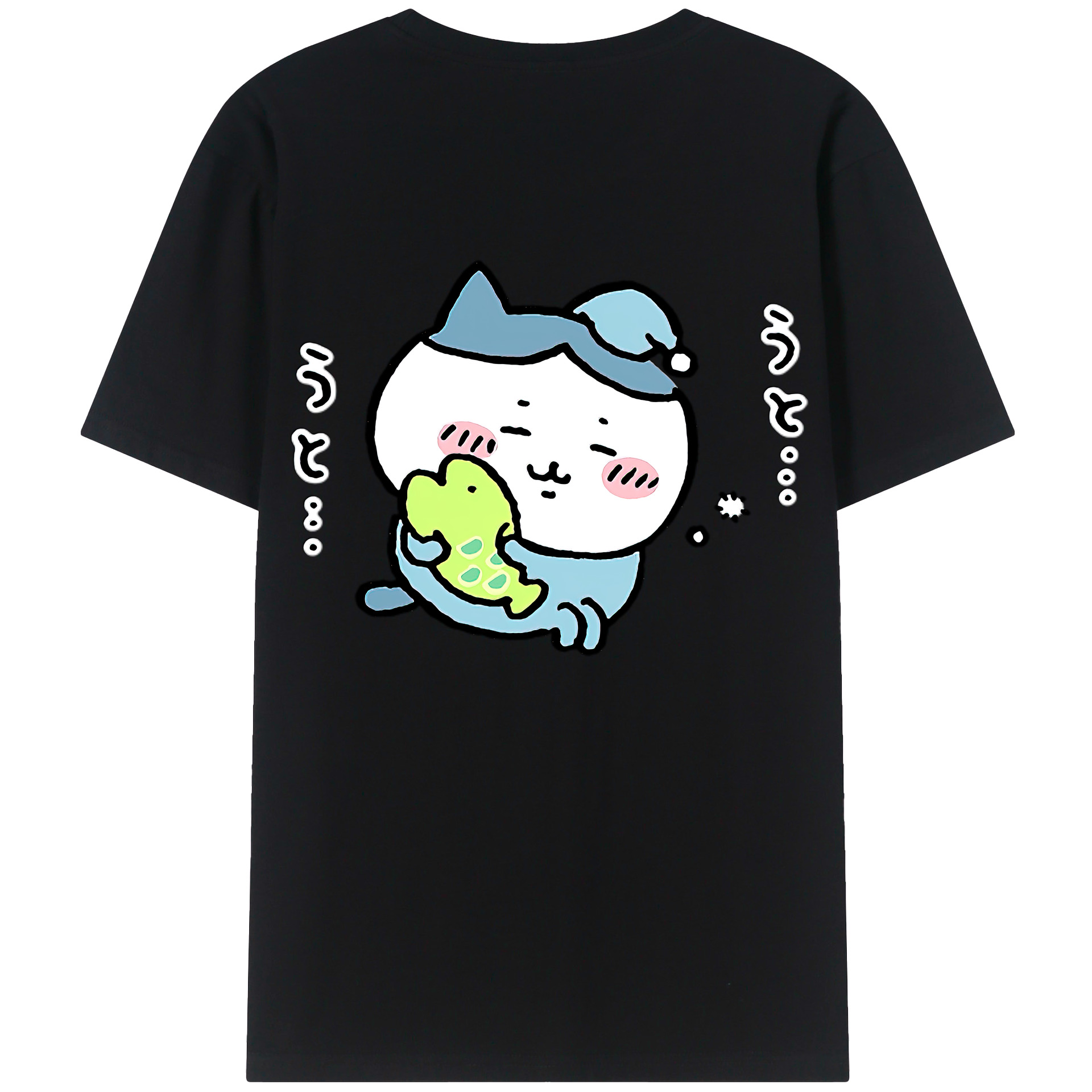 （画像用） ちいかわ ハチワレ Chii-kawa hachiware 綿100％半袖Tシャツ（背面プリント）