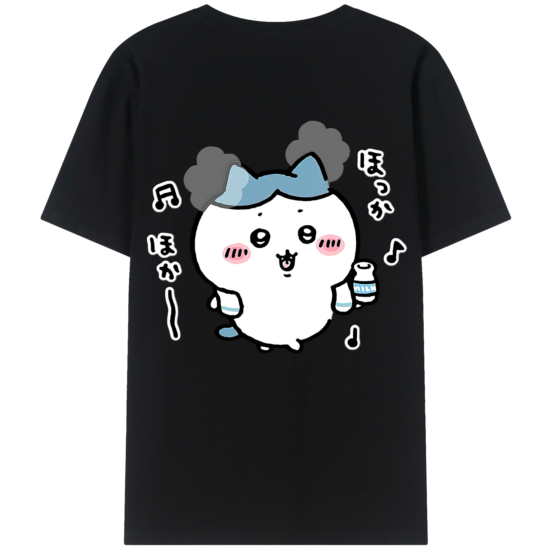 （画像用） ちいかわ ハチワレ Chii-kawa hachiware 綿100％半袖Tシャツ（背面プリント）