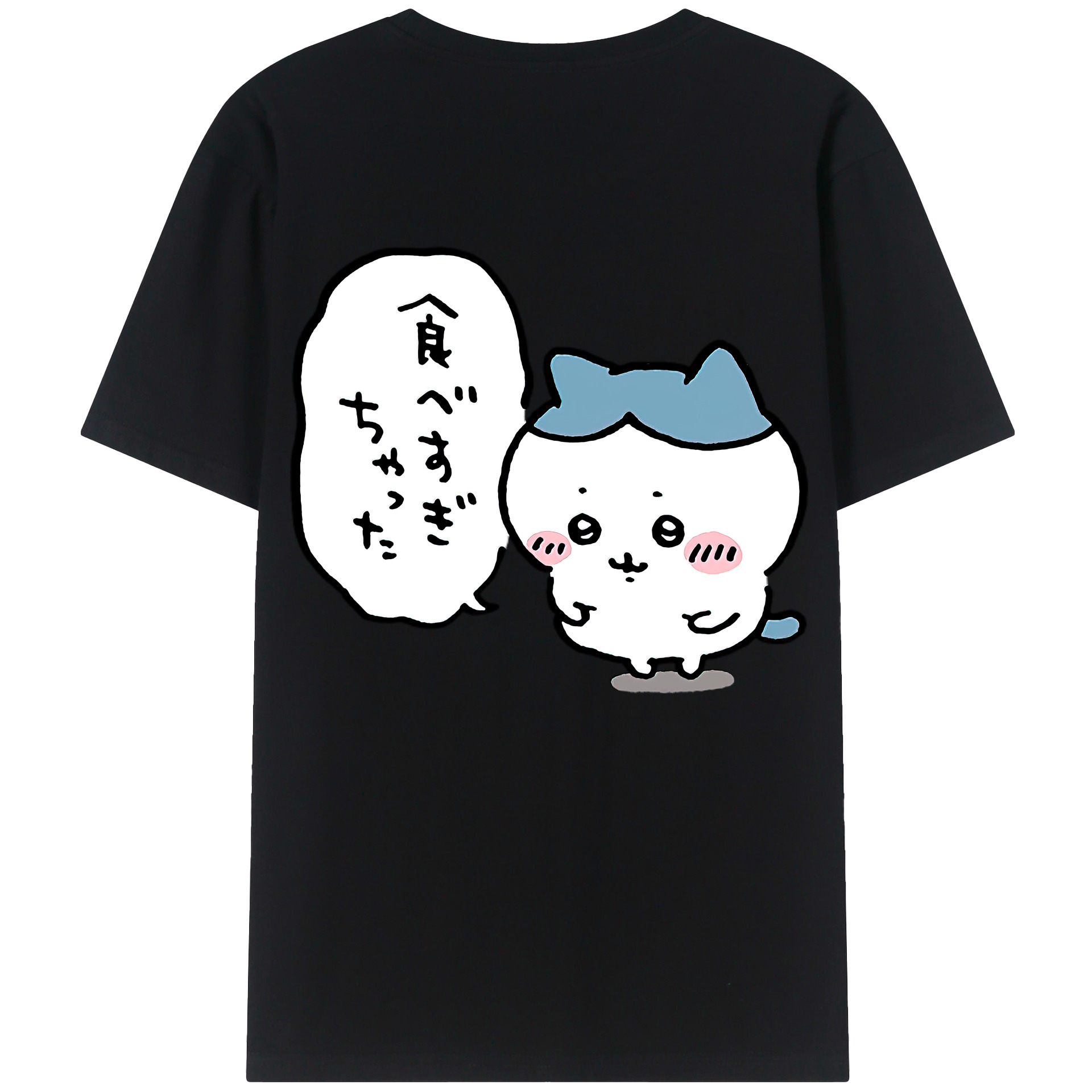（画像用） ちいかわ ハチワレ Chii-kawa hachiware 綿100％半袖Tシャツ（背面プリント）