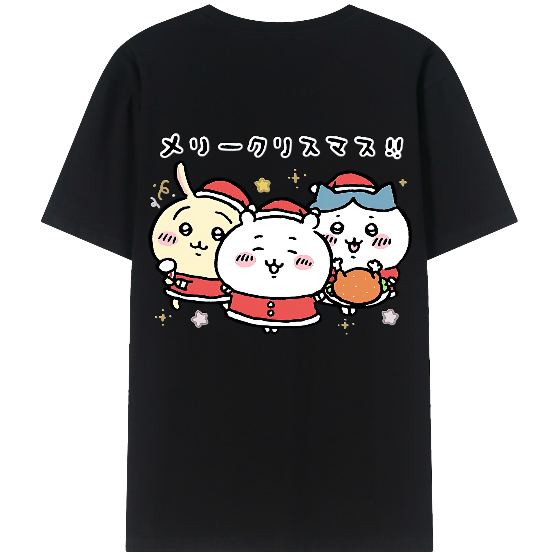 （画像用） ちいかわ ハチワレ Chii-kawa hachiware 綿100％半袖Tシャツ（背面プリント）