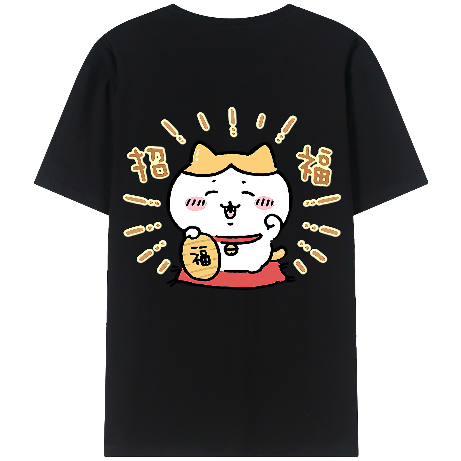 （画像用） ちいかわ ハチワレ Chii-kawa hachiware 綿100％半袖Tシャツ（背面プリント）