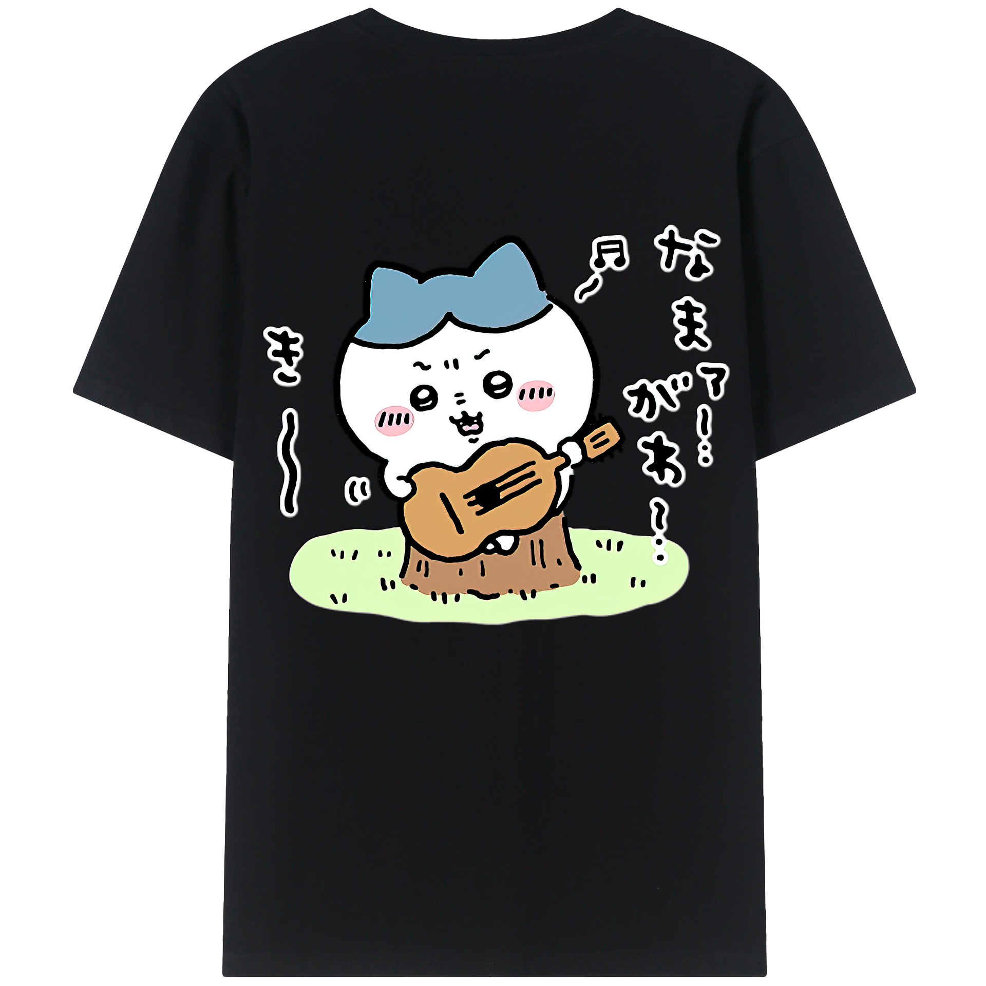 （画像用） ちいかわ ハチワレ Chii-kawa hachiware 綿100％半袖Tシャツ（背面プリント）