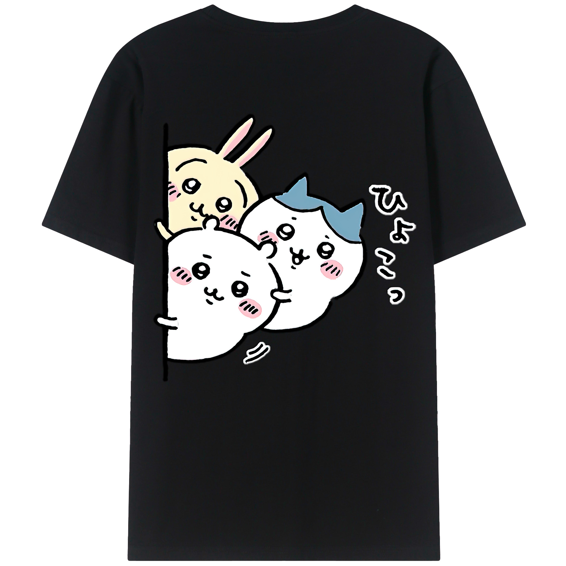 （画像用） ちいかわ うさぎ Chii-kawa usagi 綿100％半袖Tシャツ（背面プリント）