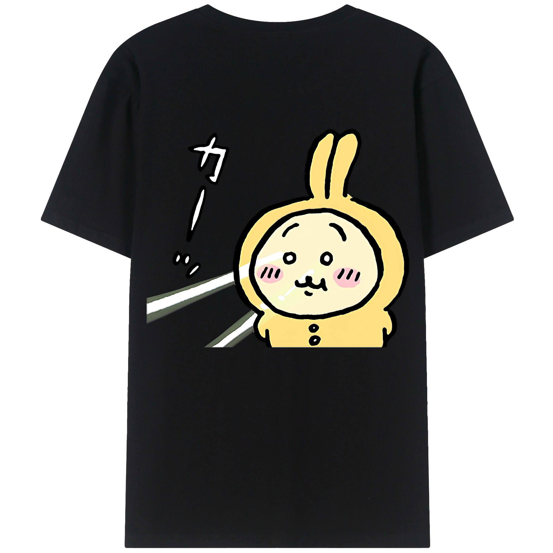 （画像用） ちいかわ うさぎ Chii-kawa usagi 綿100％半袖Tシャツ（背面プリント）