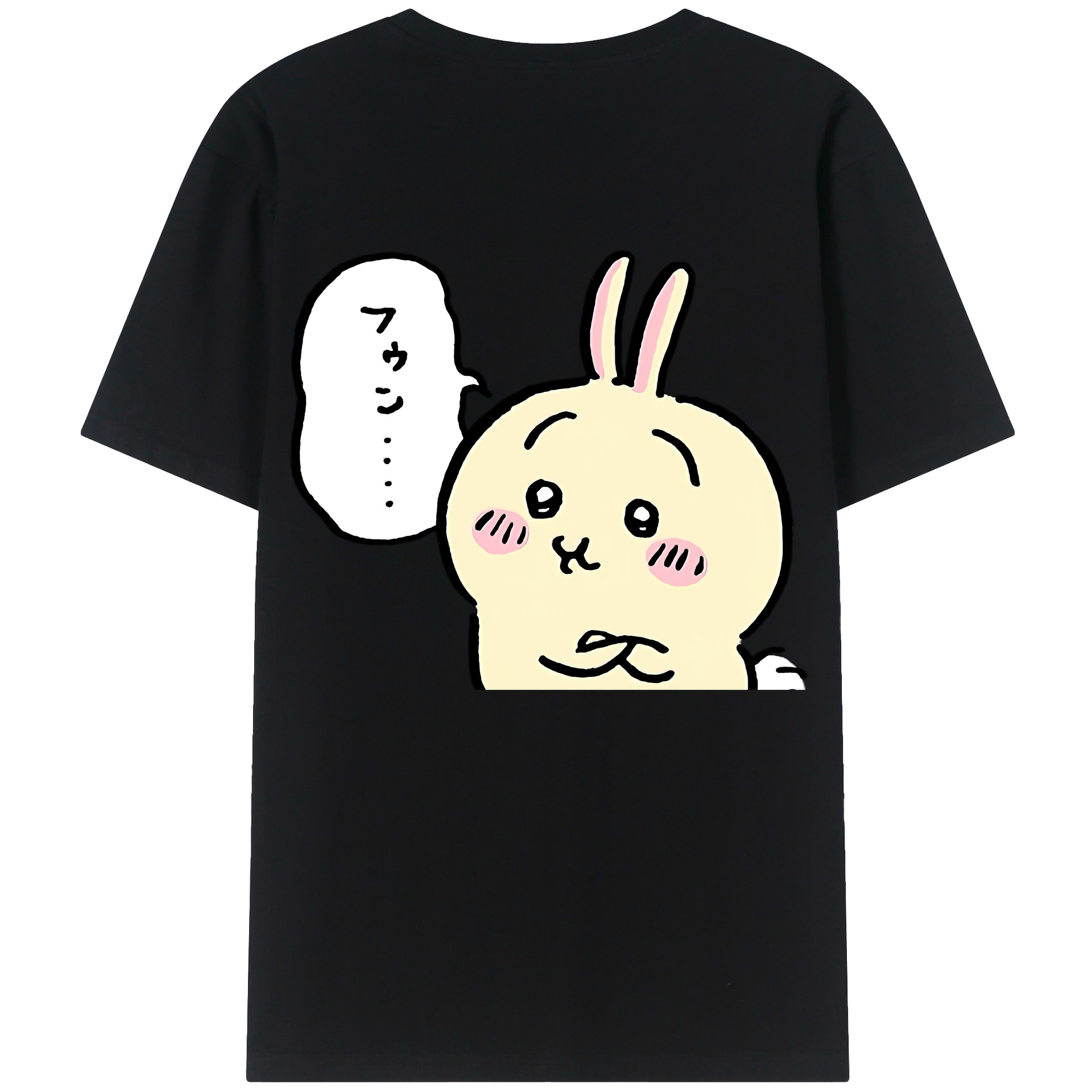 （画像用） ちいかわ うさぎ Chii-kawa usagi 綿100％半袖Tシャツ（背面プリント）