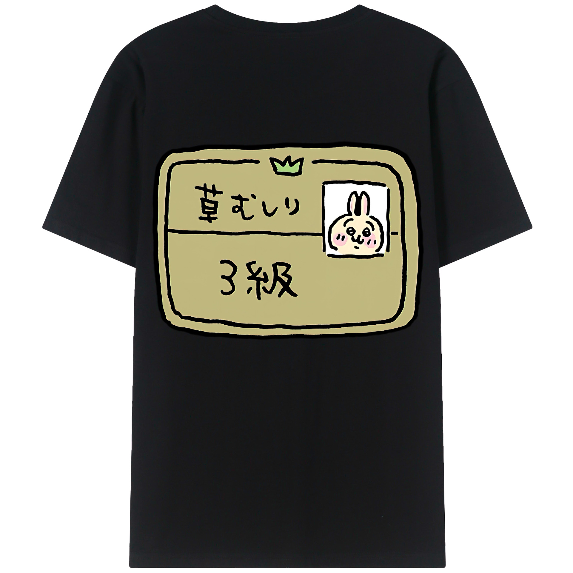 （画像用） ちいかわ うさぎ Chii-kawa usagi 綿100％半袖Tシャツ（背面プリント）