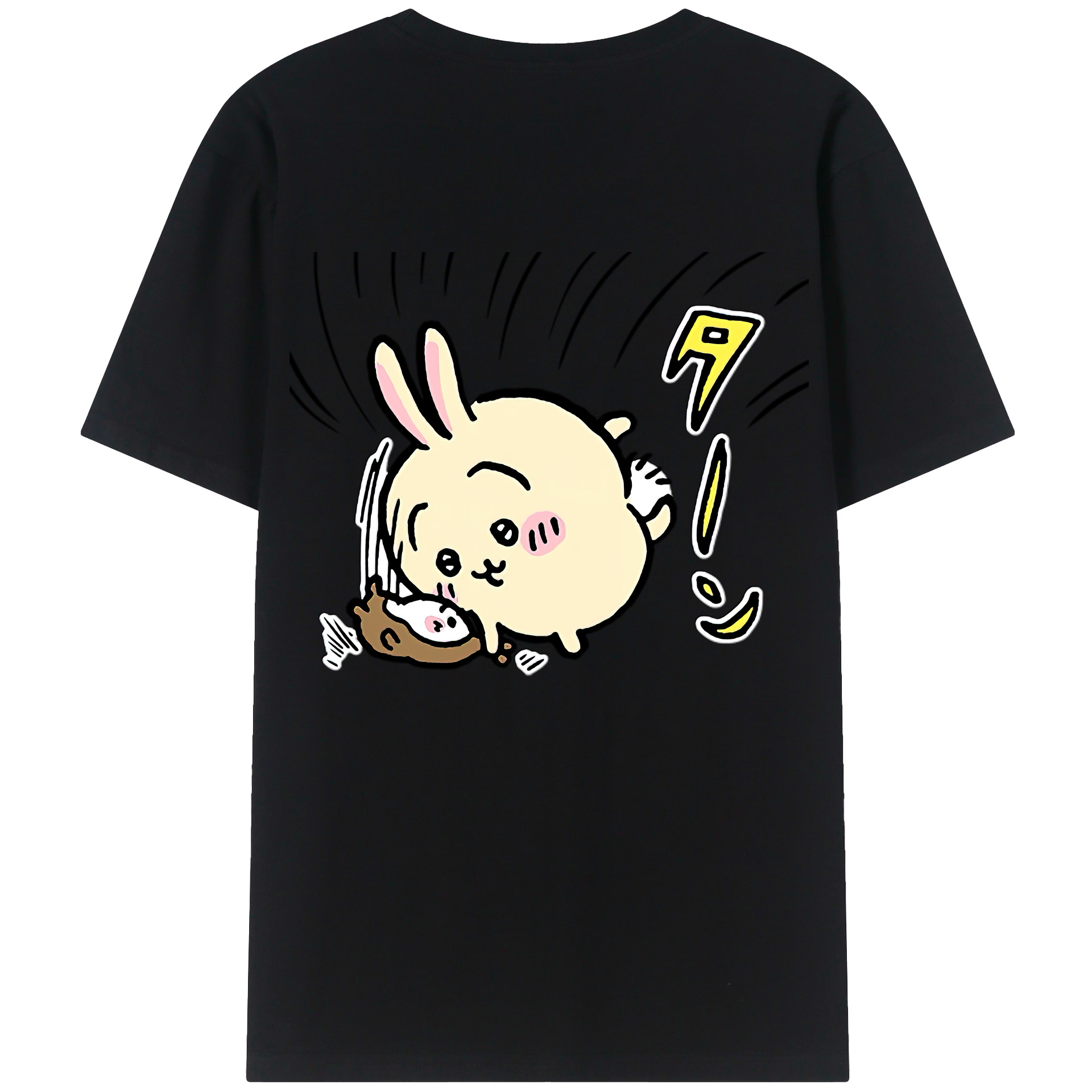 （画像用） ちいかわ うさぎ Chii-kawa usagi 綿100％半袖Tシャツ（背面プリント）
