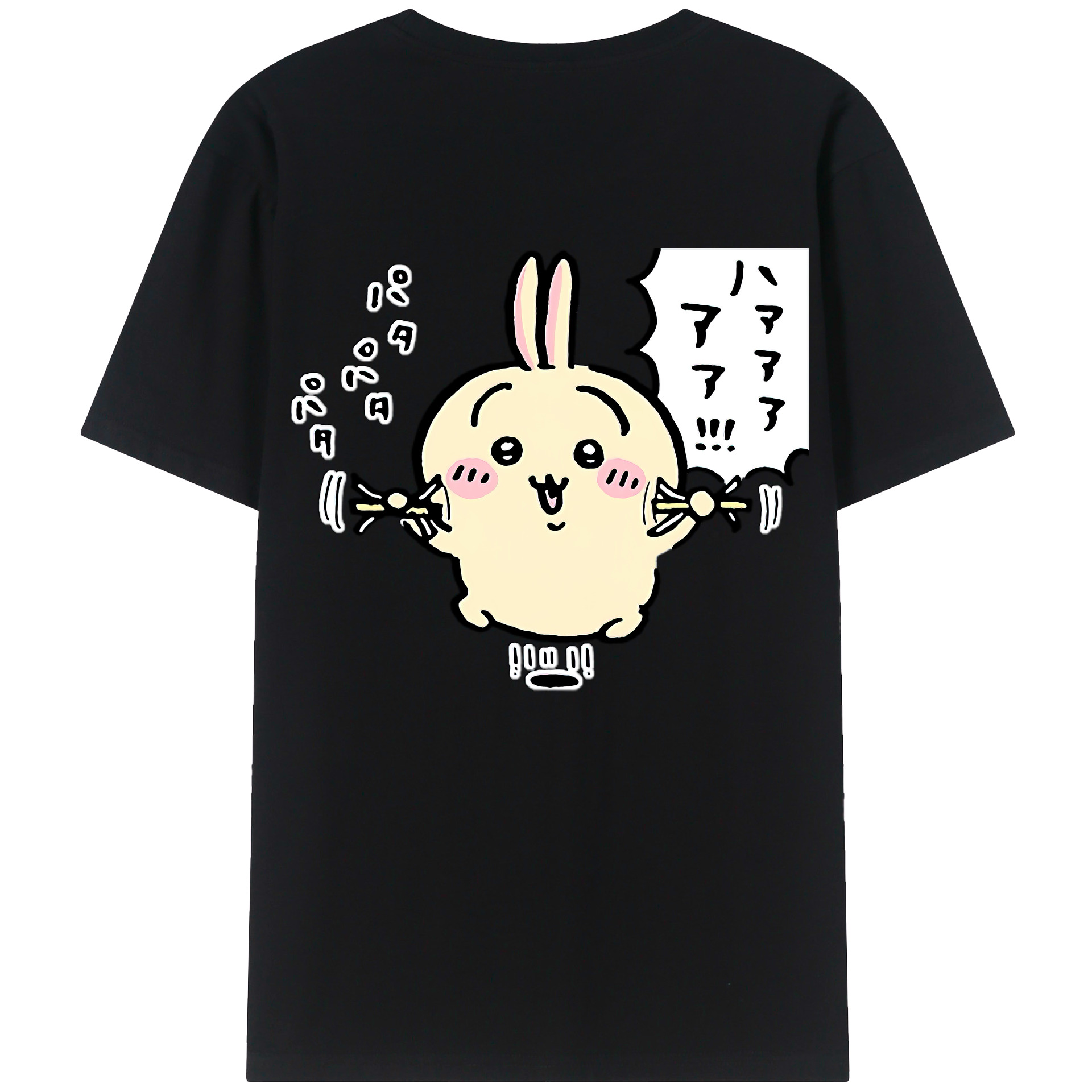 （画像用） ちいかわ うさぎ Chii-kawa usagi 綿100％半袖Tシャツ（背面プリント）