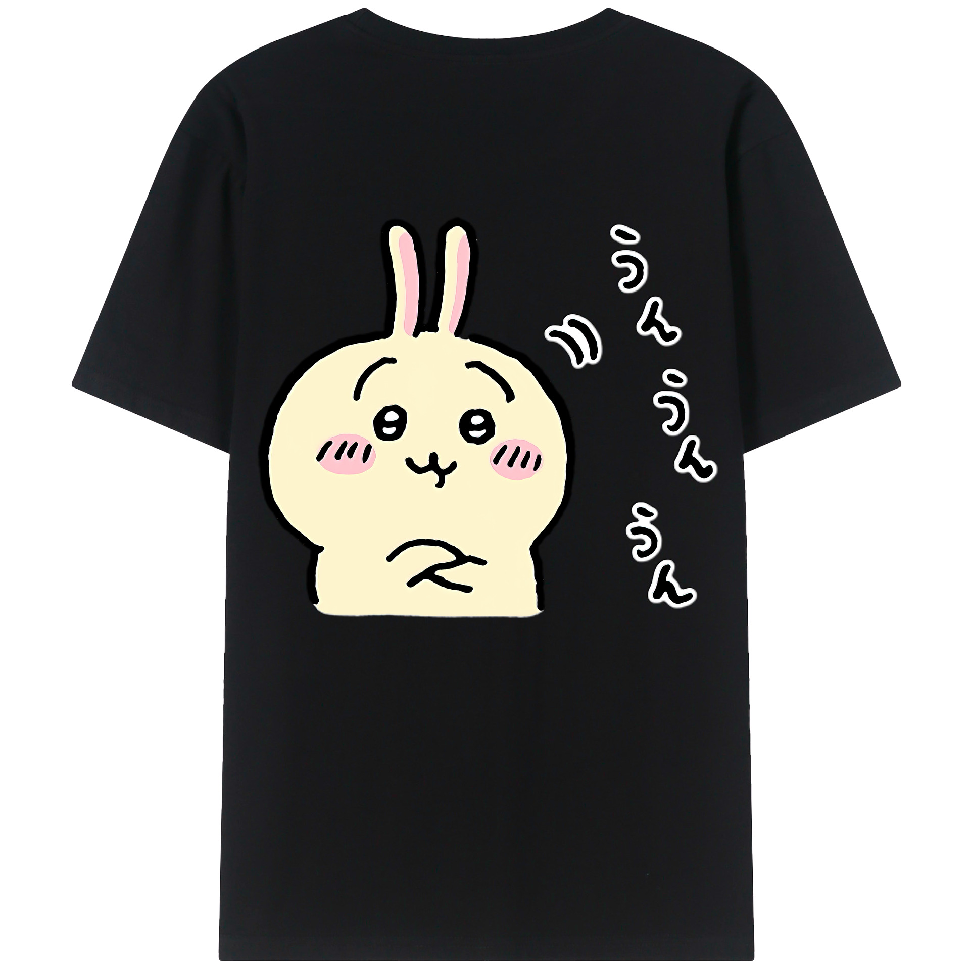 （画像用） ちいかわ うさぎ Chii-kawa usagi 綿100％半袖Tシャツ（背面プリント）