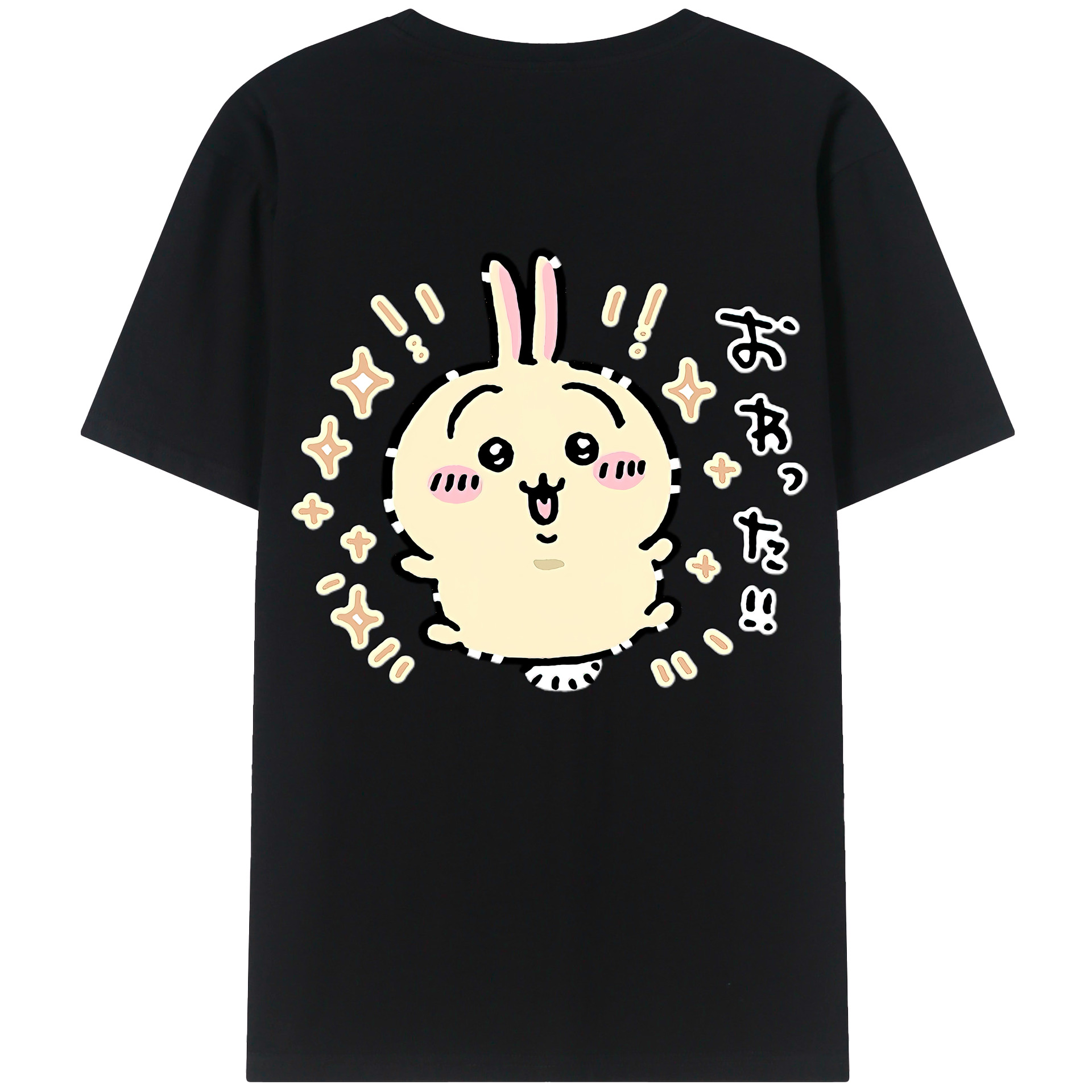 （画像用） ちいかわ うさぎ Chii-kawa usagi 綿100％半袖Tシャツ（背面プリント）