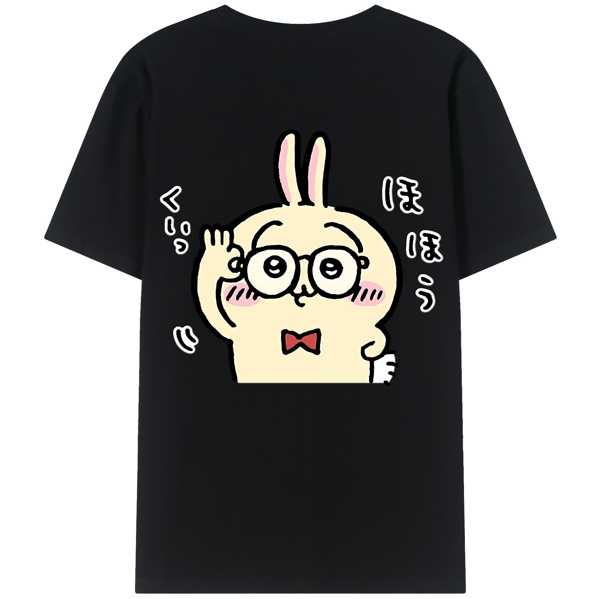 （画像用） ちいかわ うさぎ Chii-kawa usagi 綿100％半袖Tシャツ（背面プリント）