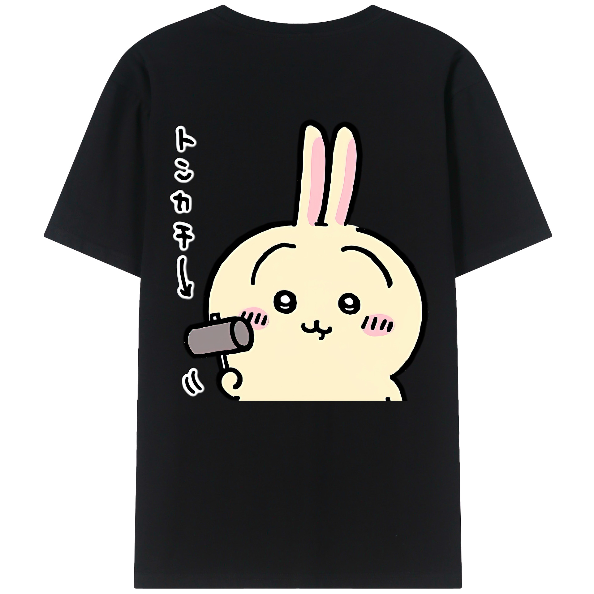 （画像用） ちいかわ うさぎ Chii-kawa usagi 綿100％半袖Tシャツ（背面プリント）