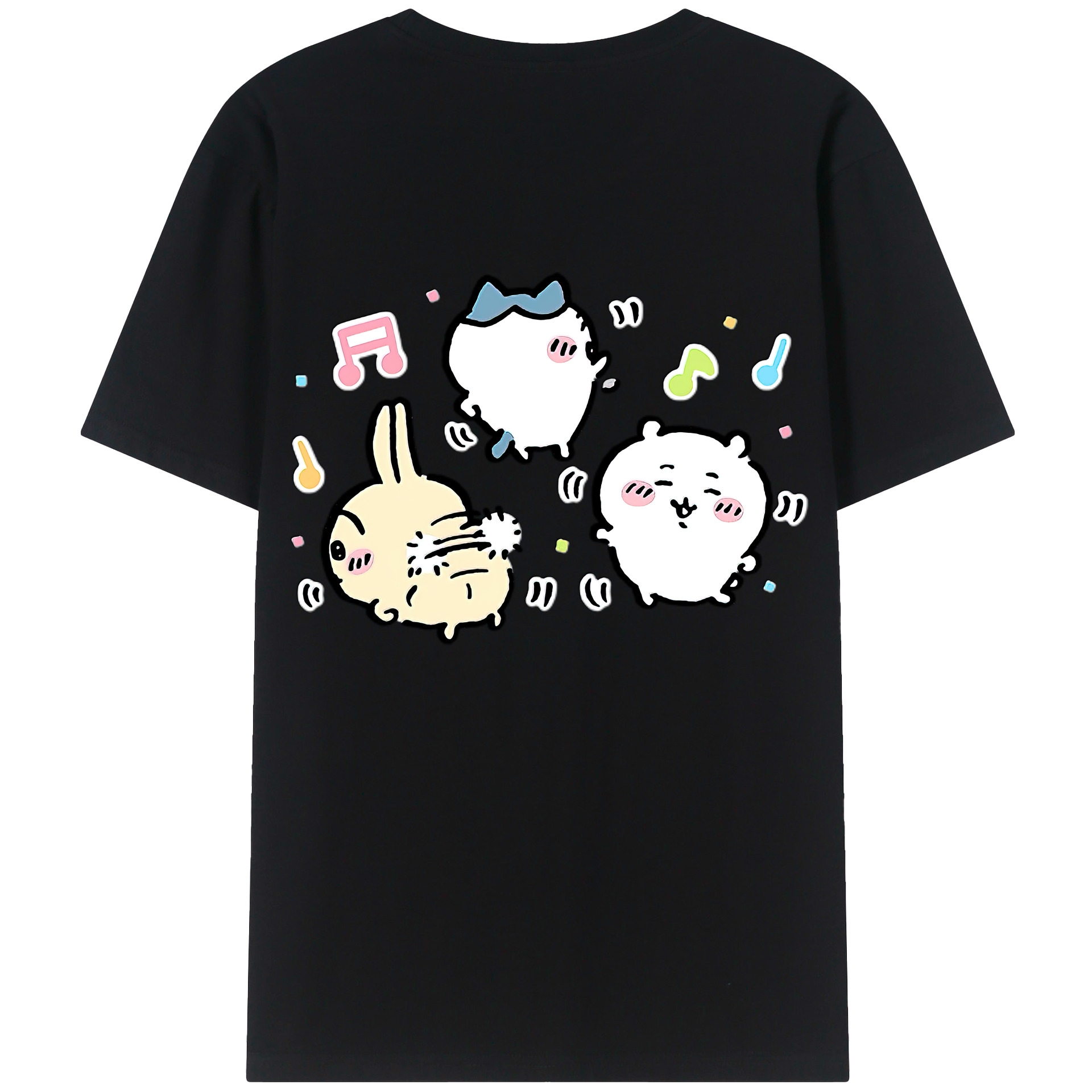 （画像用） ちいかわ うさぎ Chii-kawa usagi 綿100％半袖Tシャツ（背面プリント）