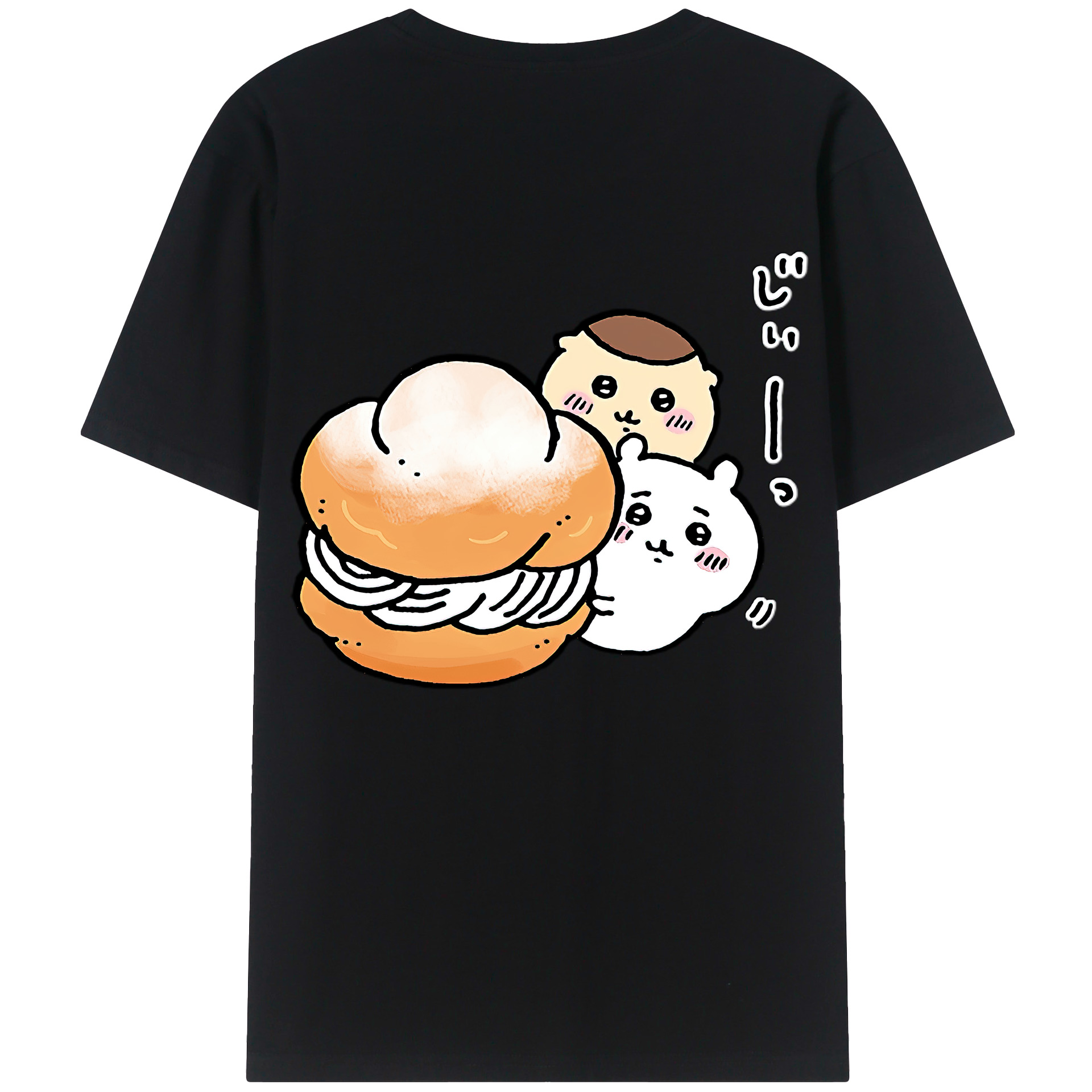 （画像用） ちいかわ くりまんじゅう Chii-kawa kuri manjū 綿100％半袖Tシャツ（背面プリント）