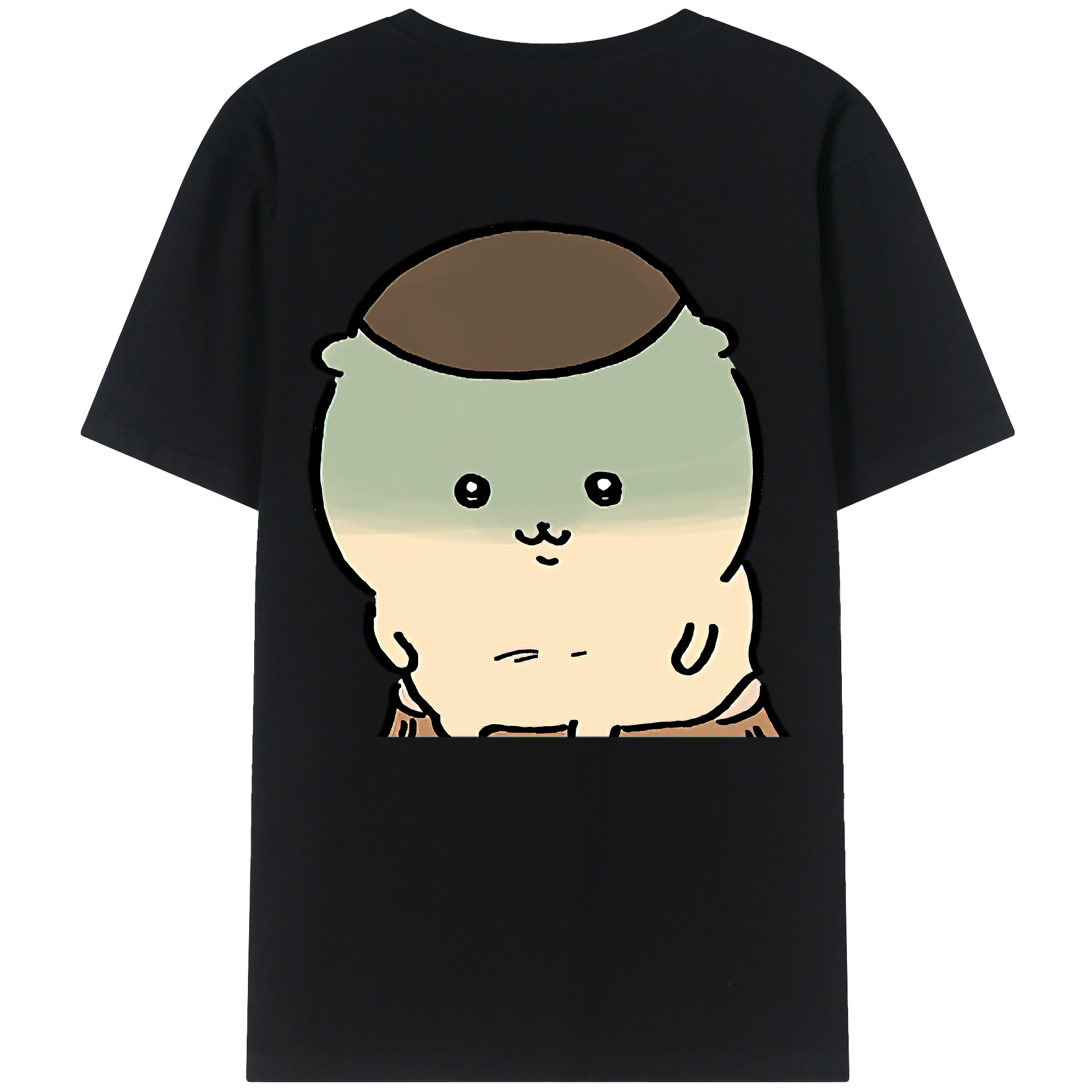 （画像用） ちいかわ くりまんじゅう Chii-kawa kuri manjū 綿100％半袖Tシャツ（背面プリント）