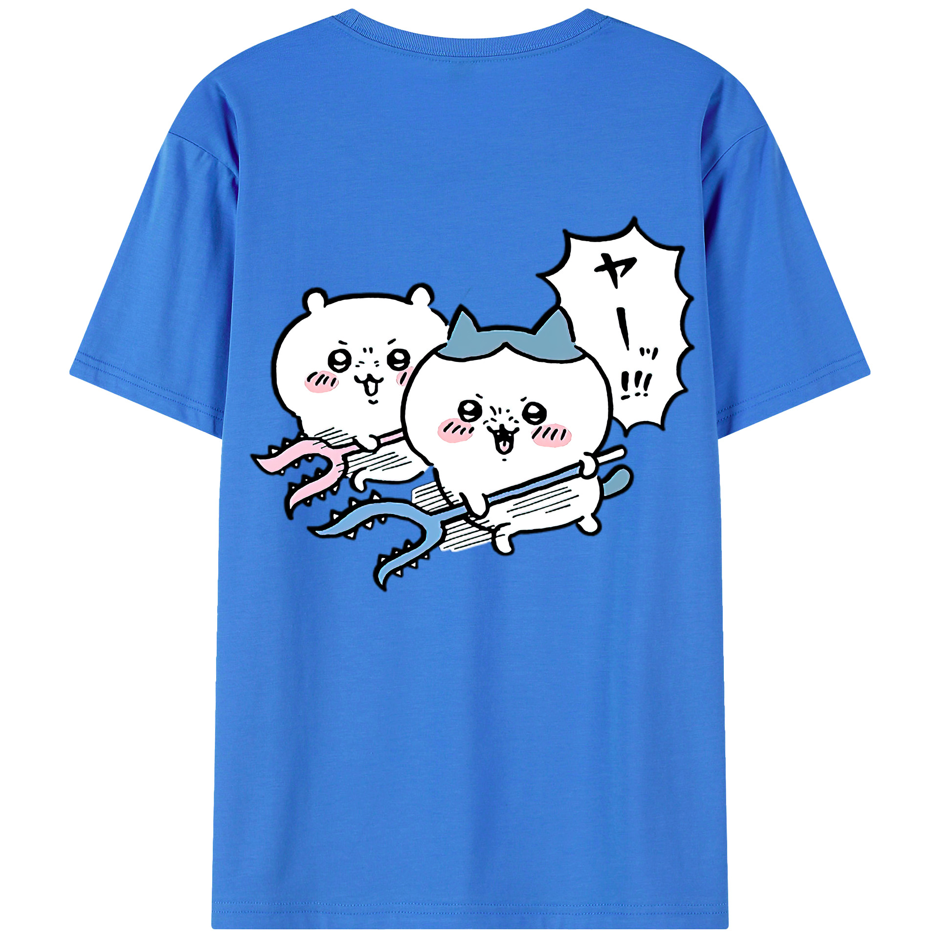 （画像用） ちいかわ ハチワレ Chii-kawa hachiware 綿100％半袖Tシャツ（背面プリント）