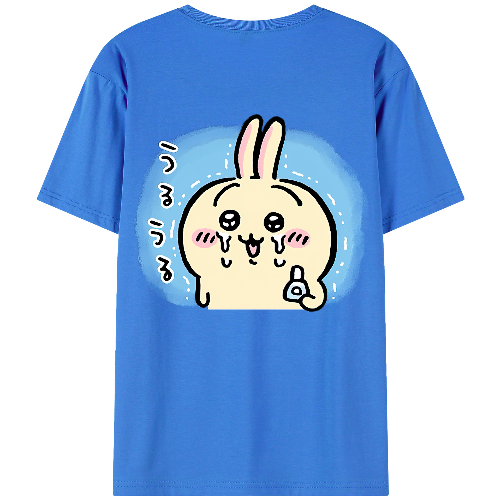 （画像用） ちいかわ うさぎ Chii-kawa usagi 綿100％半袖Tシャツ（背面プリント）