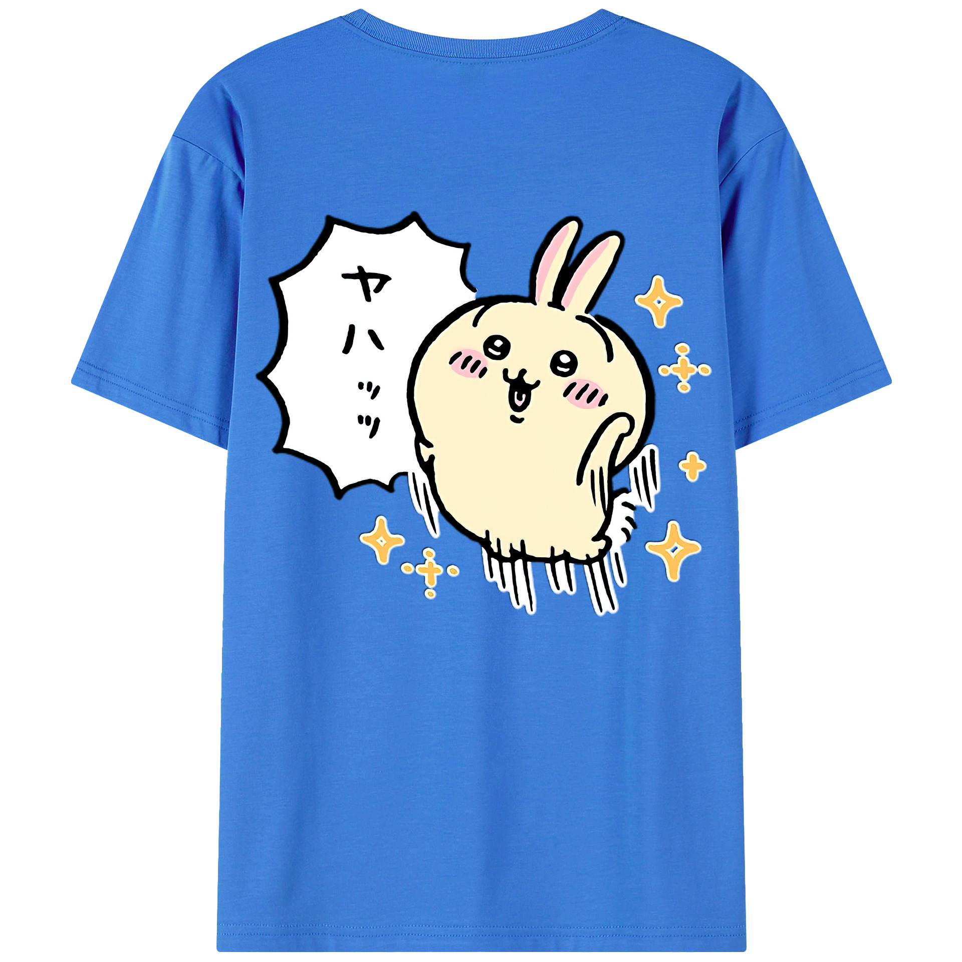 （画像用） ちいかわ うさぎ Chii-kawa usagi 綿100％半袖Tシャツ（背面プリント）