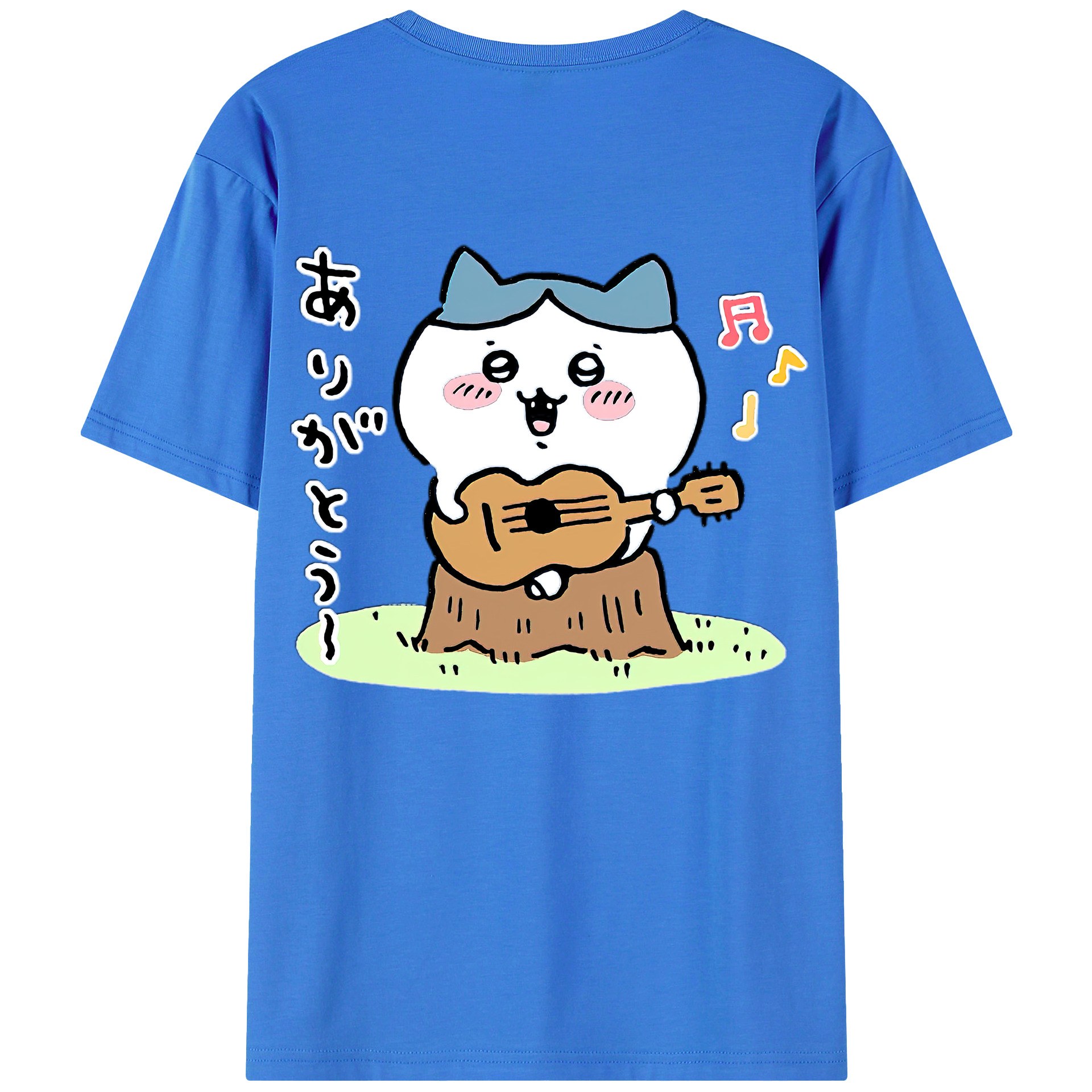 （画像用） ちいかわ ハチワレ Chii-kawa hachiware 綿100％半袖Tシャツ（背面プリント）