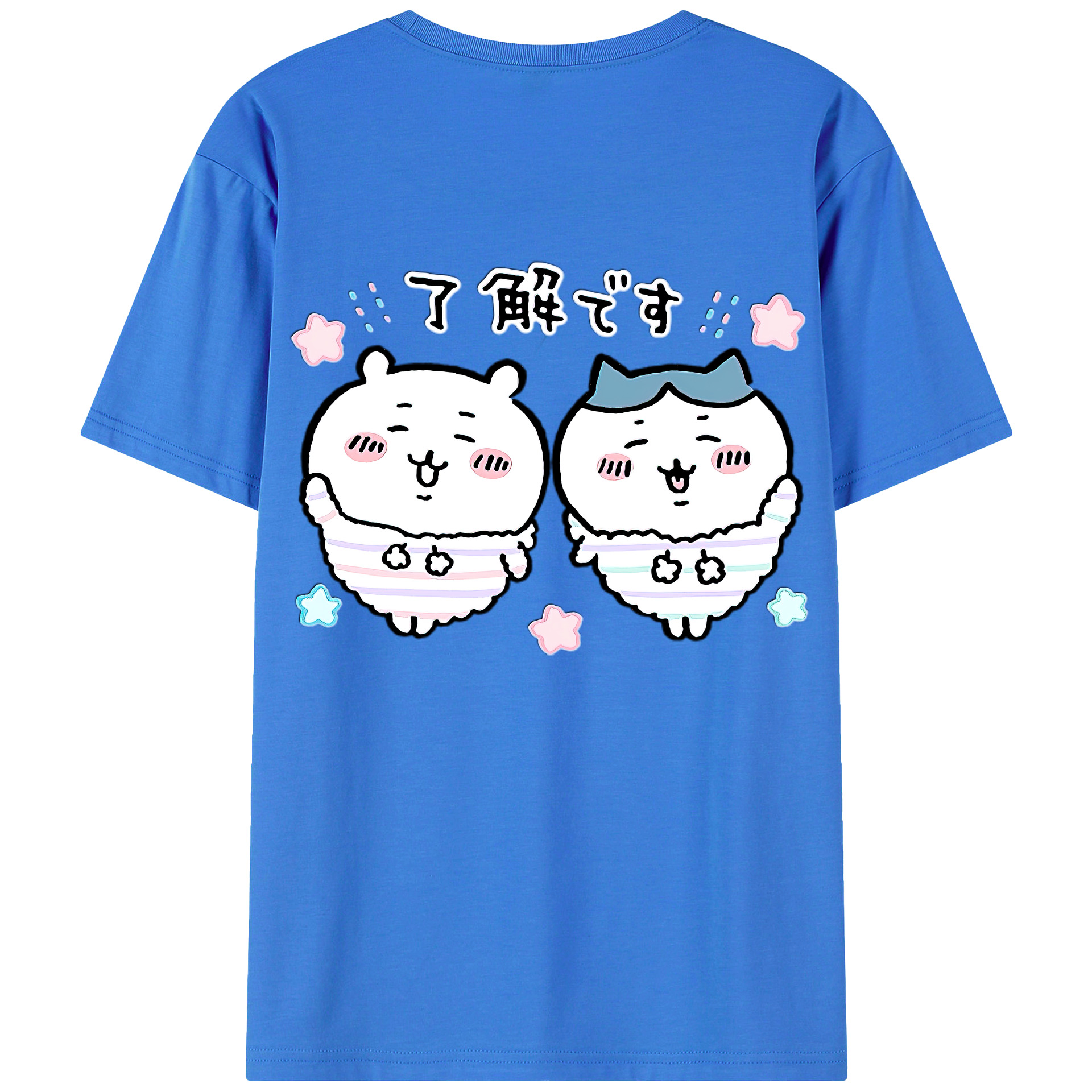 （画像用） ちいかわ ハチワレ Chii-kawa hachiware 綿100％半袖Tシャツ（背面プリント）