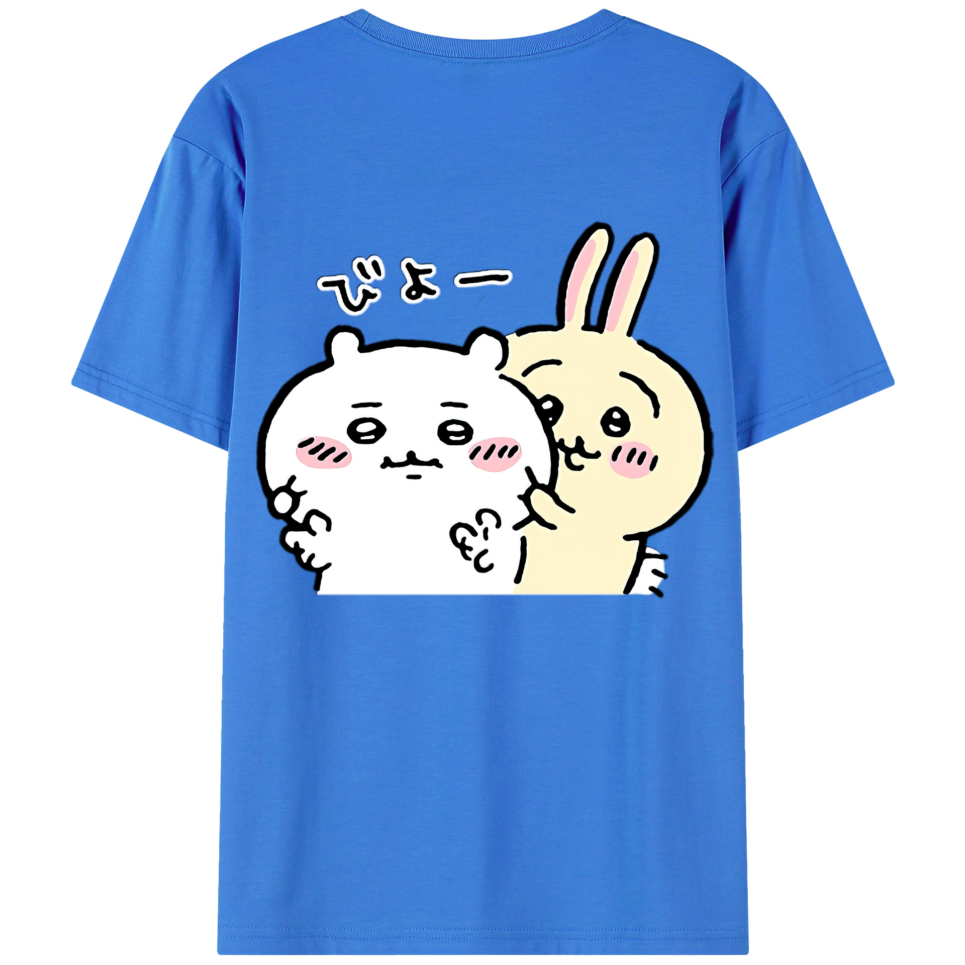 （画像用） ちいかわ うさぎ Chii-kawa usagi 綿100％半袖Tシャツ（背面プリント）