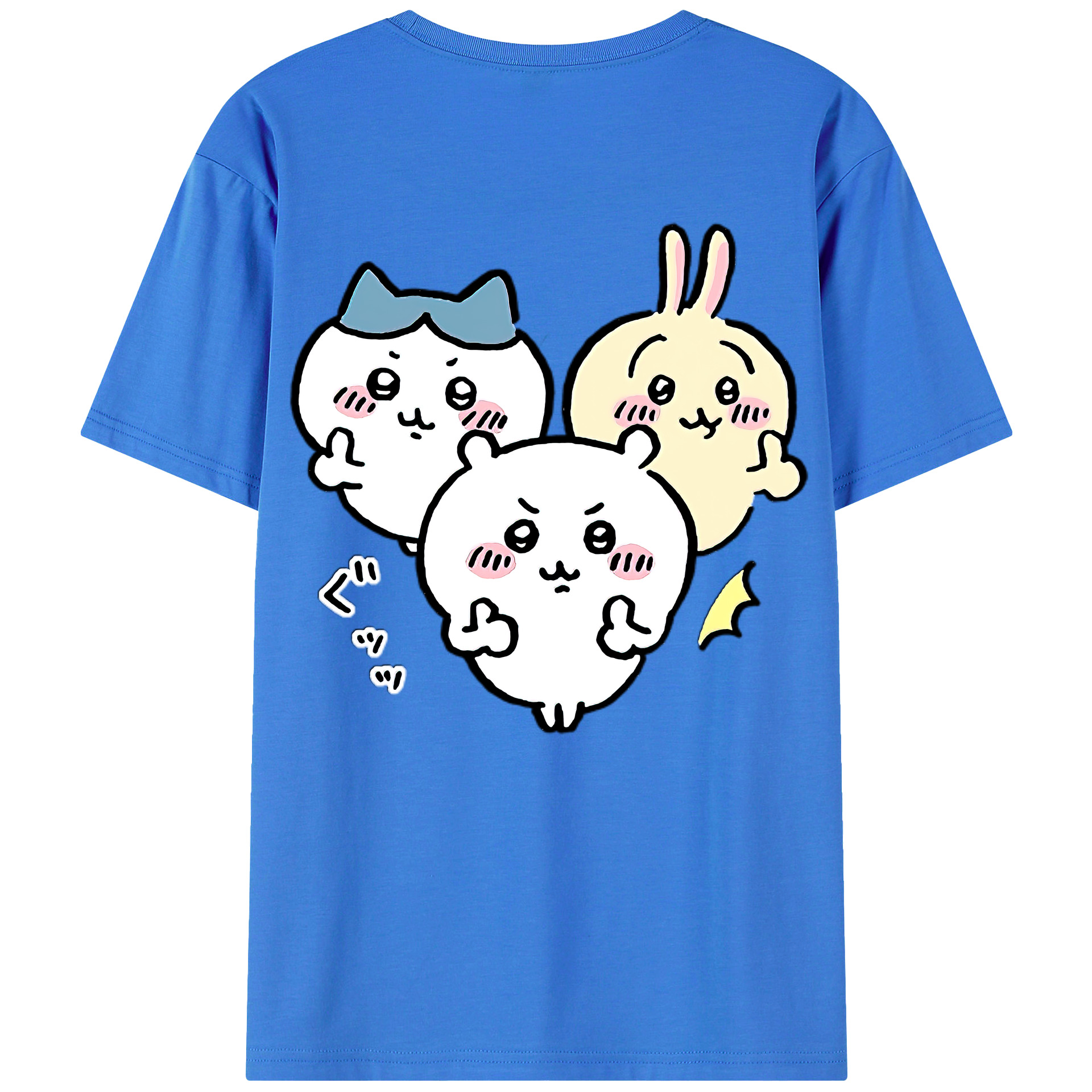 （画像用） ちいかわ うさぎ Chii-kawa usagi 綿100％半袖Tシャツ（背面プリント）