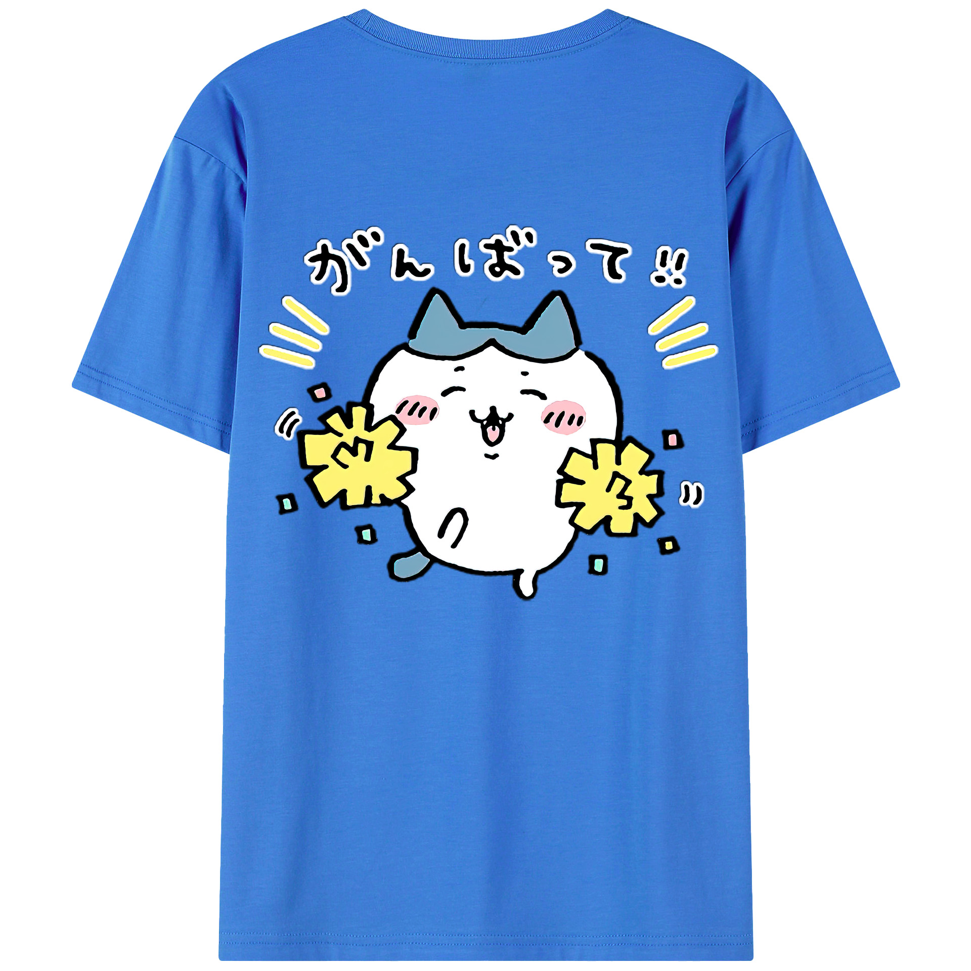 （画像用） ちいかわ ハチワレ Chii-kawa hachiware 綿100％半袖Tシャツ（背面プリント）
