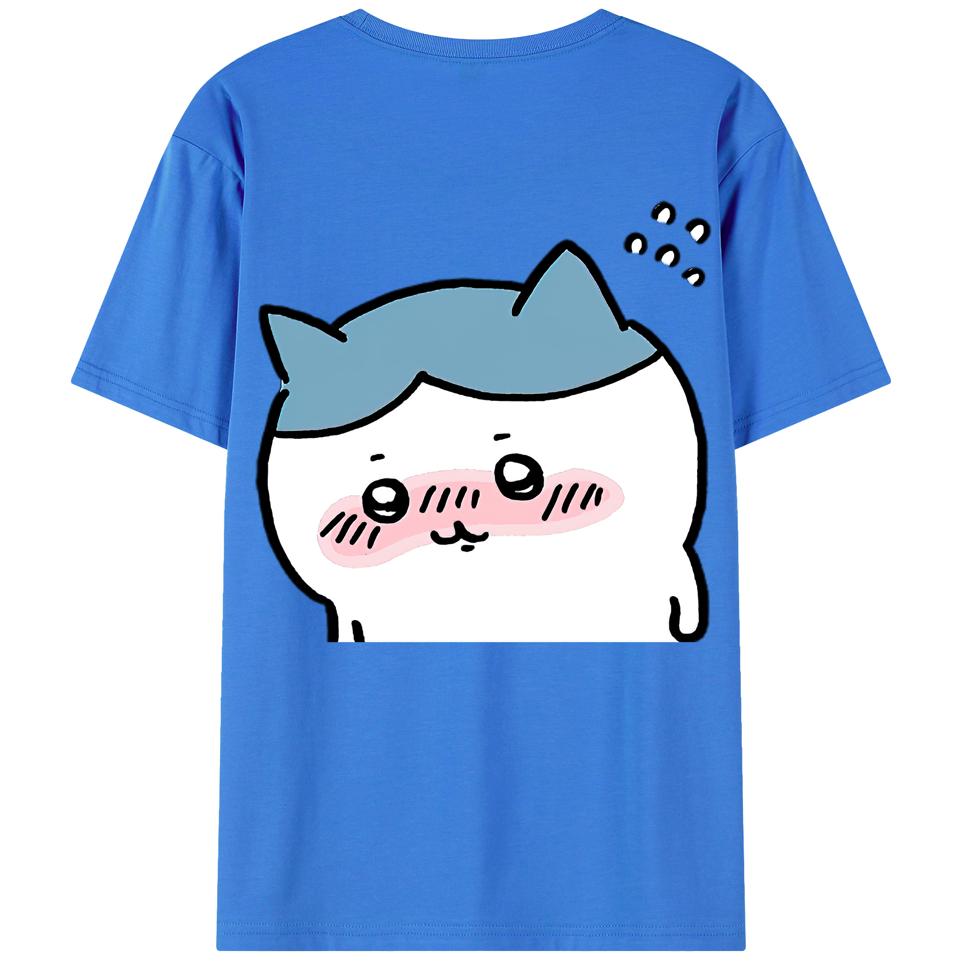 （画像用） ちいかわ ハチワレ Chii-kawa hachiware 綿100％半袖Tシャツ（背面プリント）