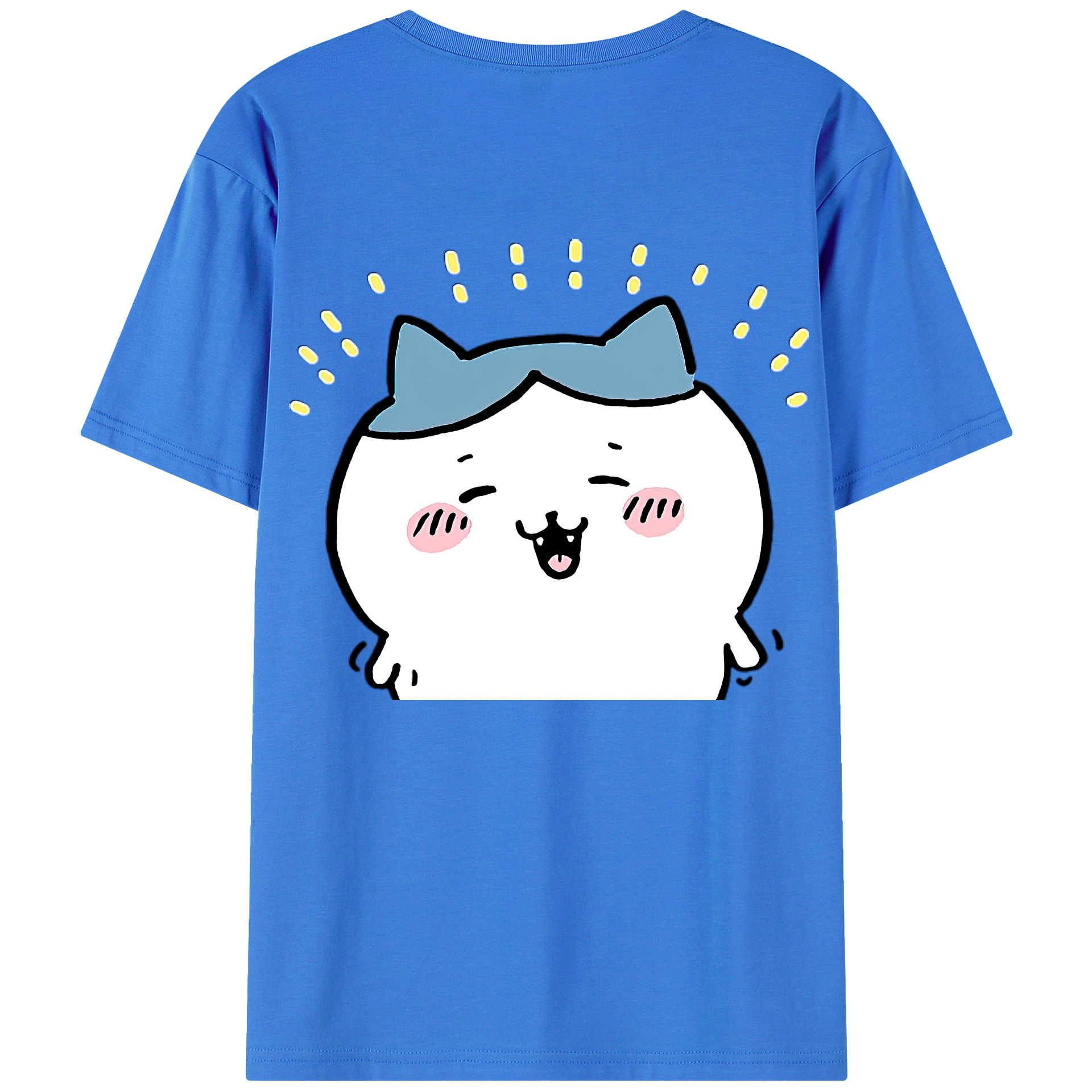 （画像用） ちいかわ ハチワレ Chii-kawa hachiware 綿100％半袖Tシャツ（背面プリント）