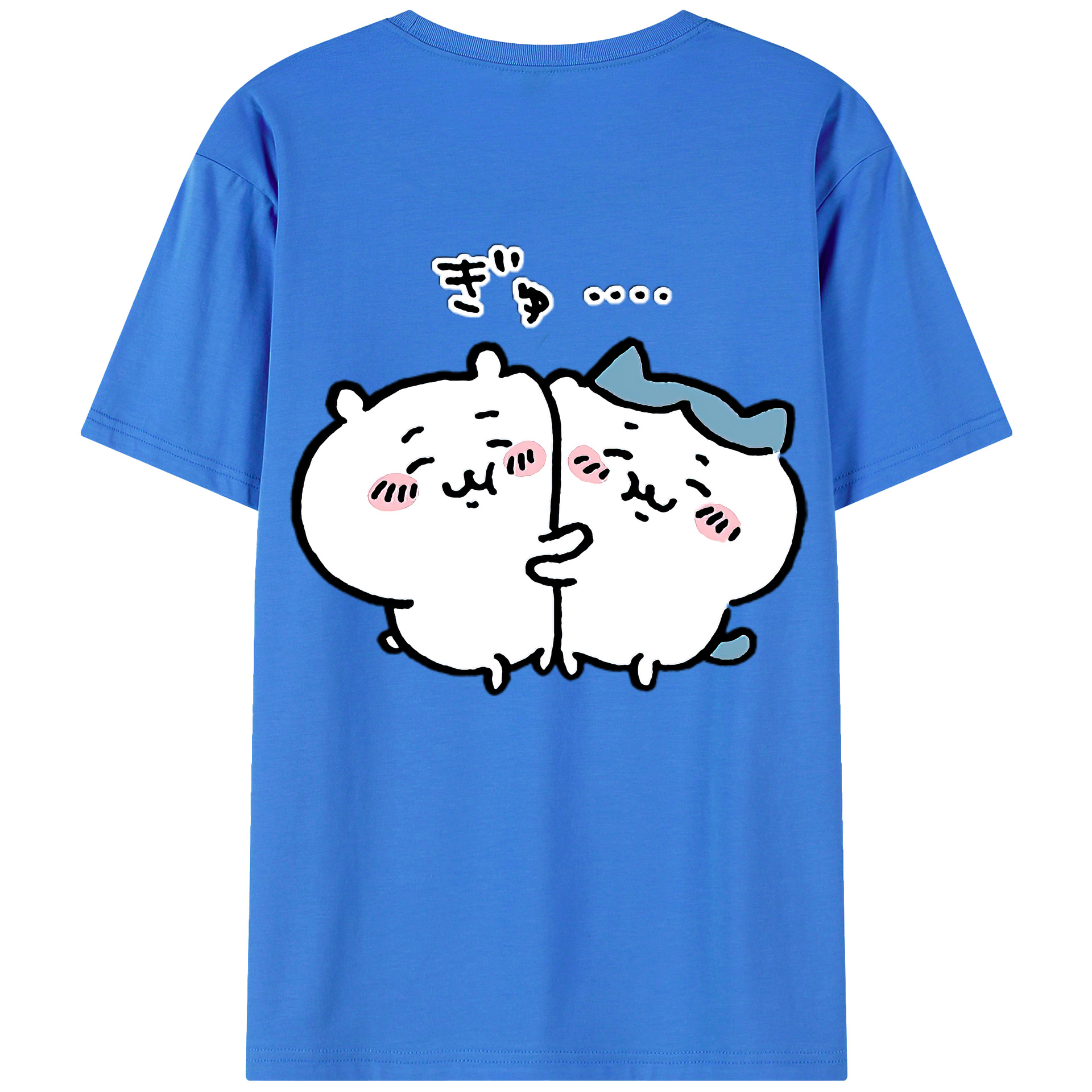 （画像用） ちいかわ ハチワレ Chii-kawa hachiware 綿100％半袖Tシャツ（背面プリント）