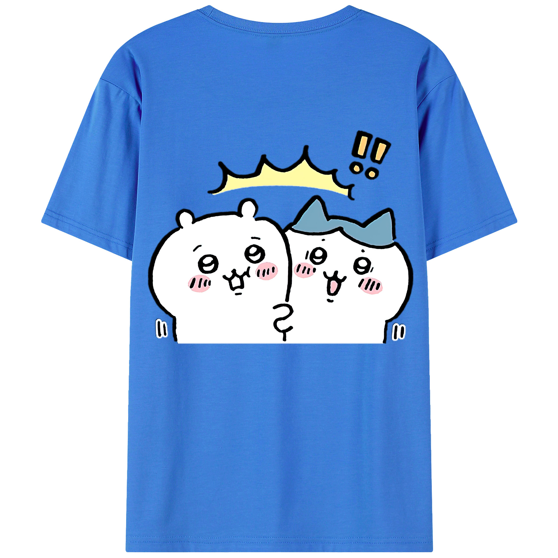 （画像用） ちいかわ ハチワレ Chii-kawa hachiware 綿100％半袖Tシャツ（背面プリント）