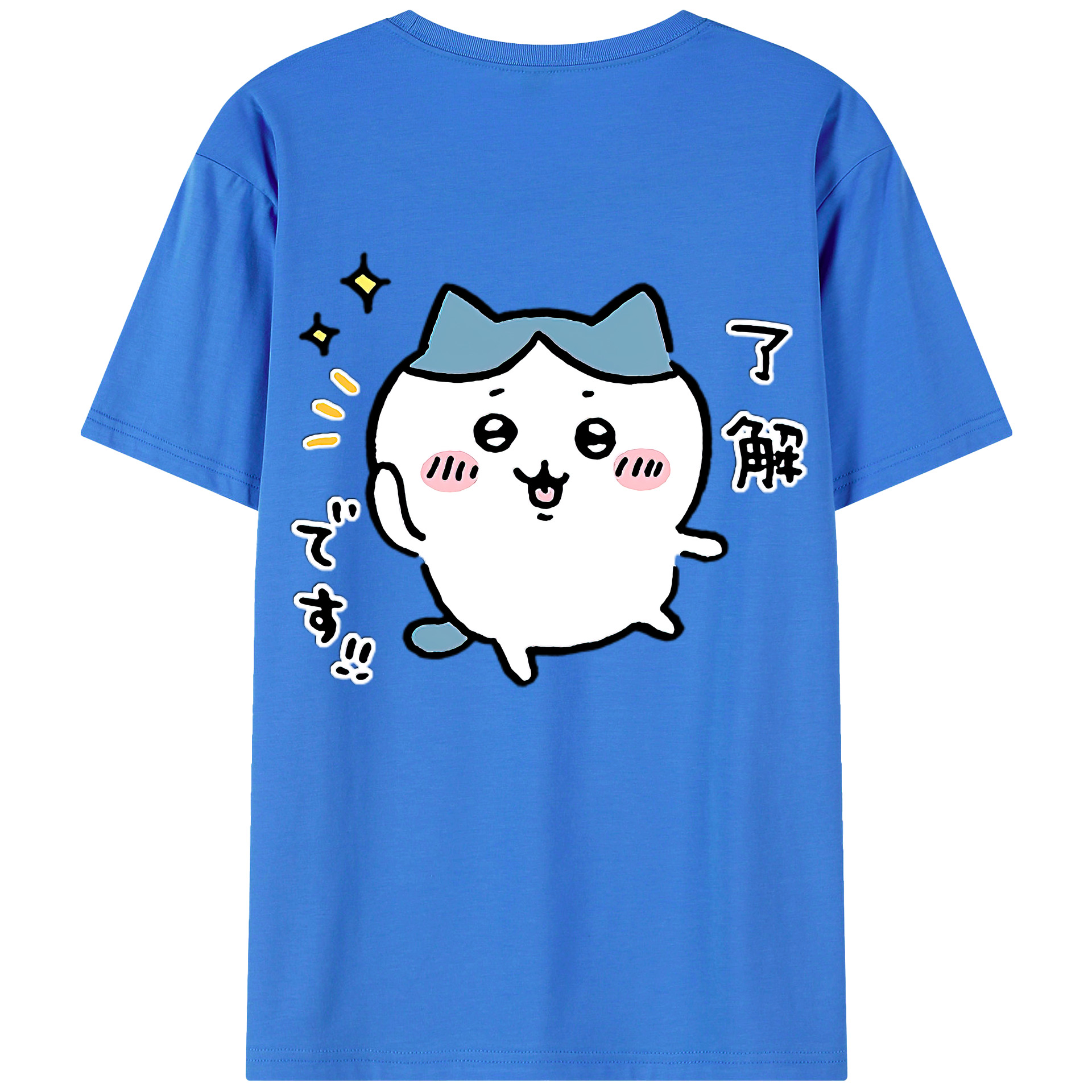 （画像用） ちいかわ ハチワレ Chii-kawa hachiware 綿100％半袖Tシャツ（背面プリント）