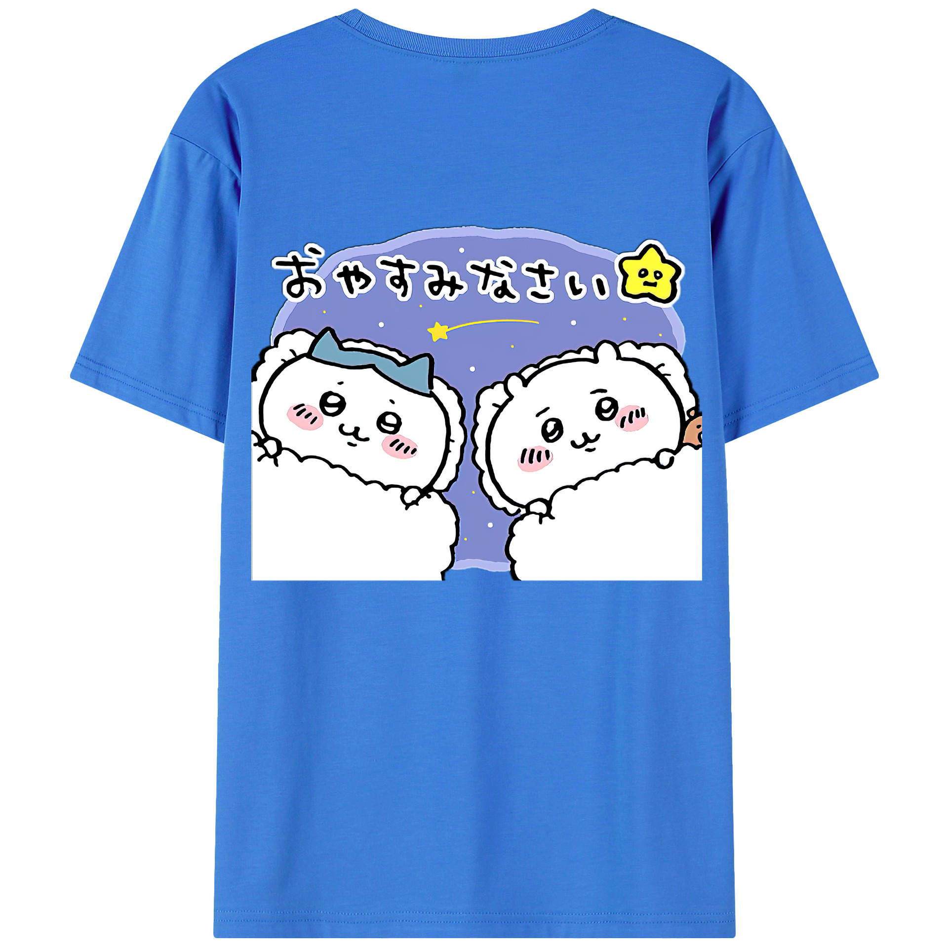 （画像用） ちいかわ ハチワレ Chii-kawa hachiware 綿100％半袖Tシャツ（背面プリント）