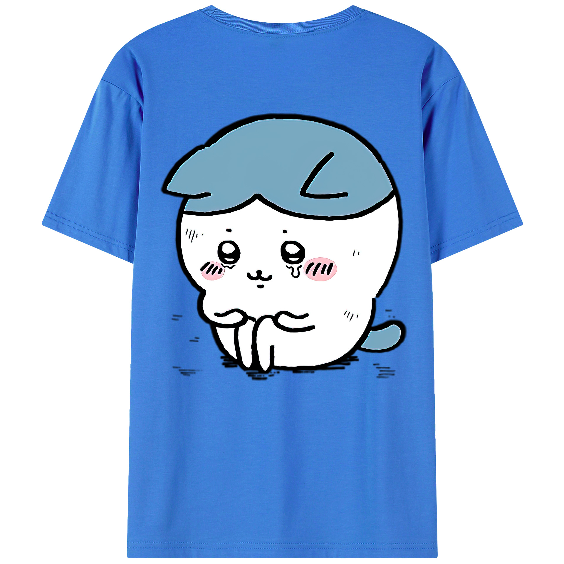 （画像用） ちいかわ ハチワレ Chii-kawa hachiware 綿100％半袖Tシャツ（背面プリント）