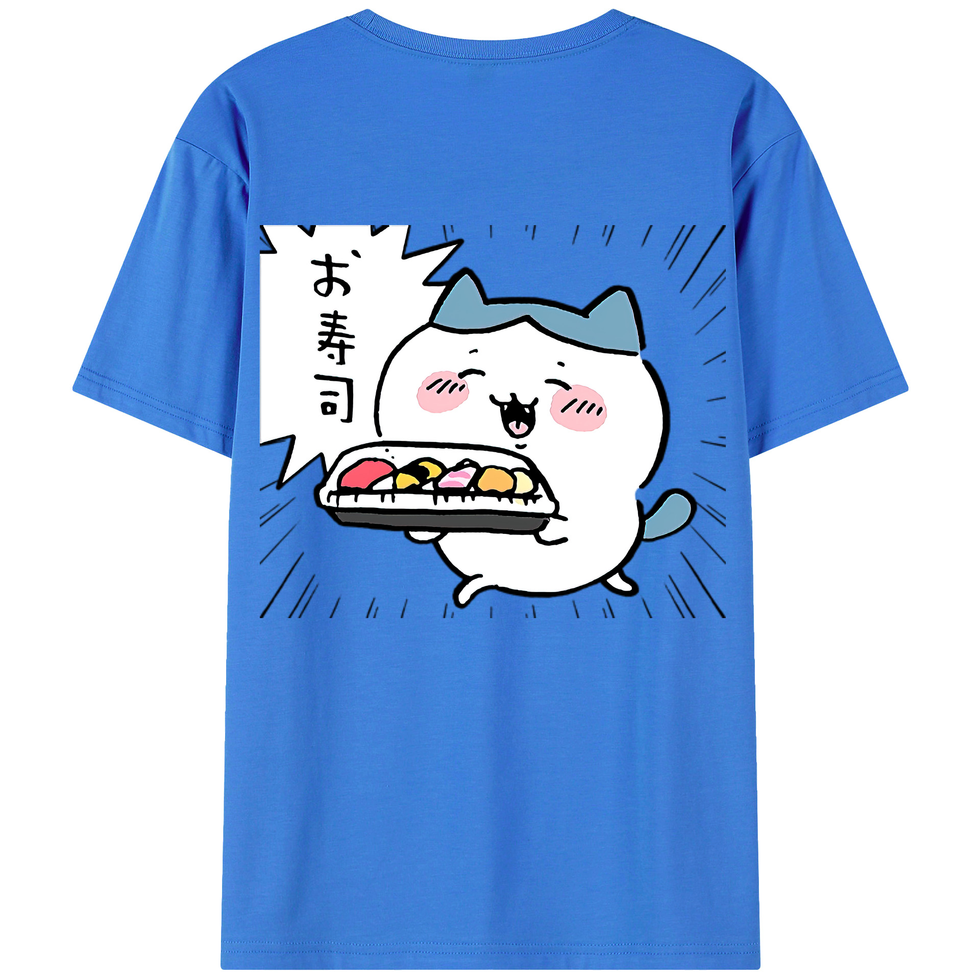 （画像用） ちいかわ ハチワレ Chii-kawa hachiware 綿100％半袖Tシャツ（背面プリント）