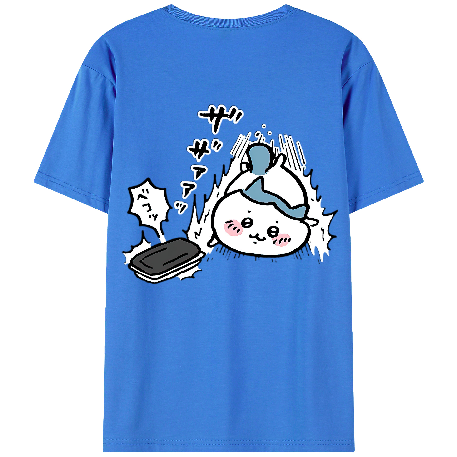 （画像用） ちいかわ ハチワレ Chii-kawa hachiware 綿100％半袖Tシャツ（背面プリント）
