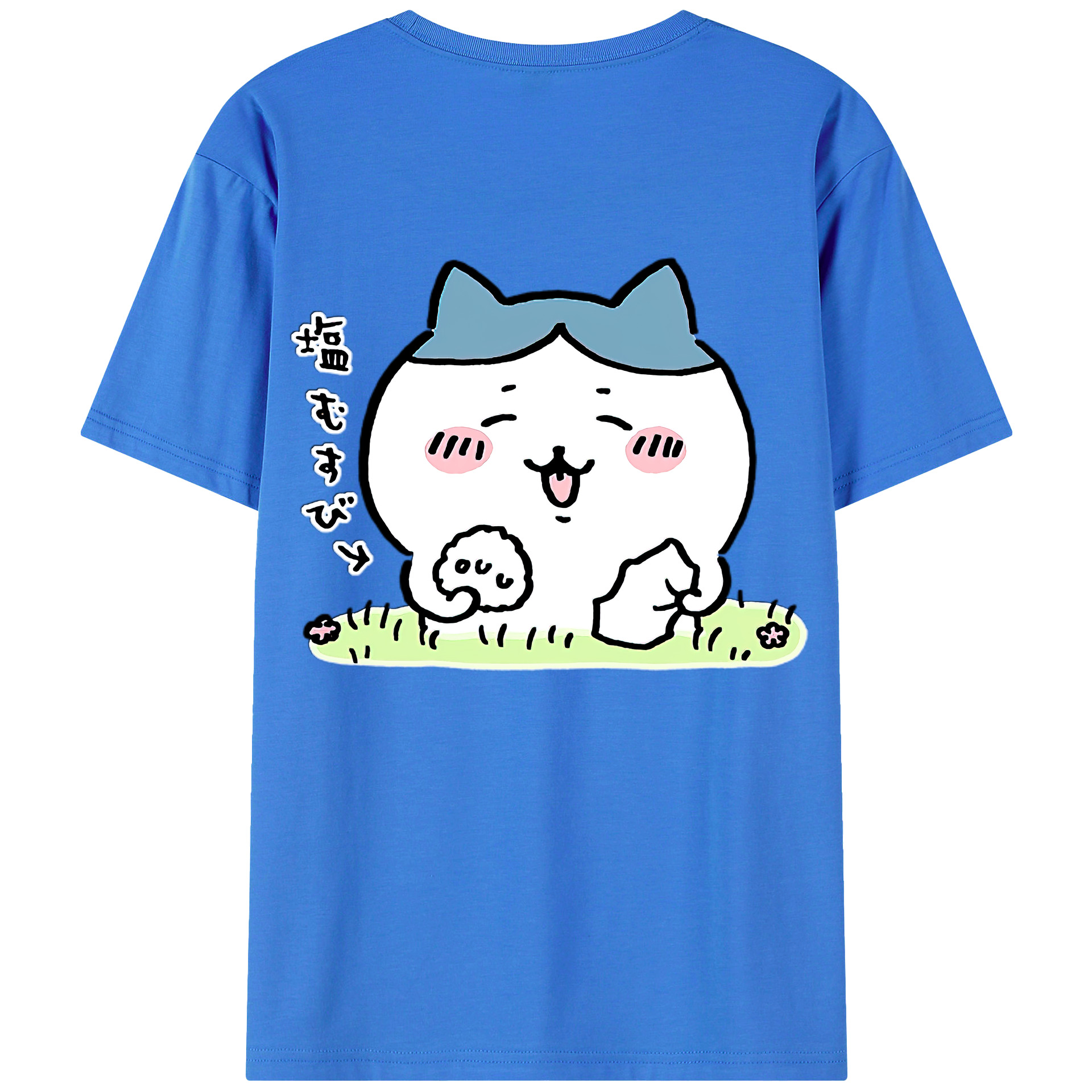 （画像用） ちいかわ ハチワレ Chii-kawa hachiware 綿100％半袖Tシャツ（背面プリント）