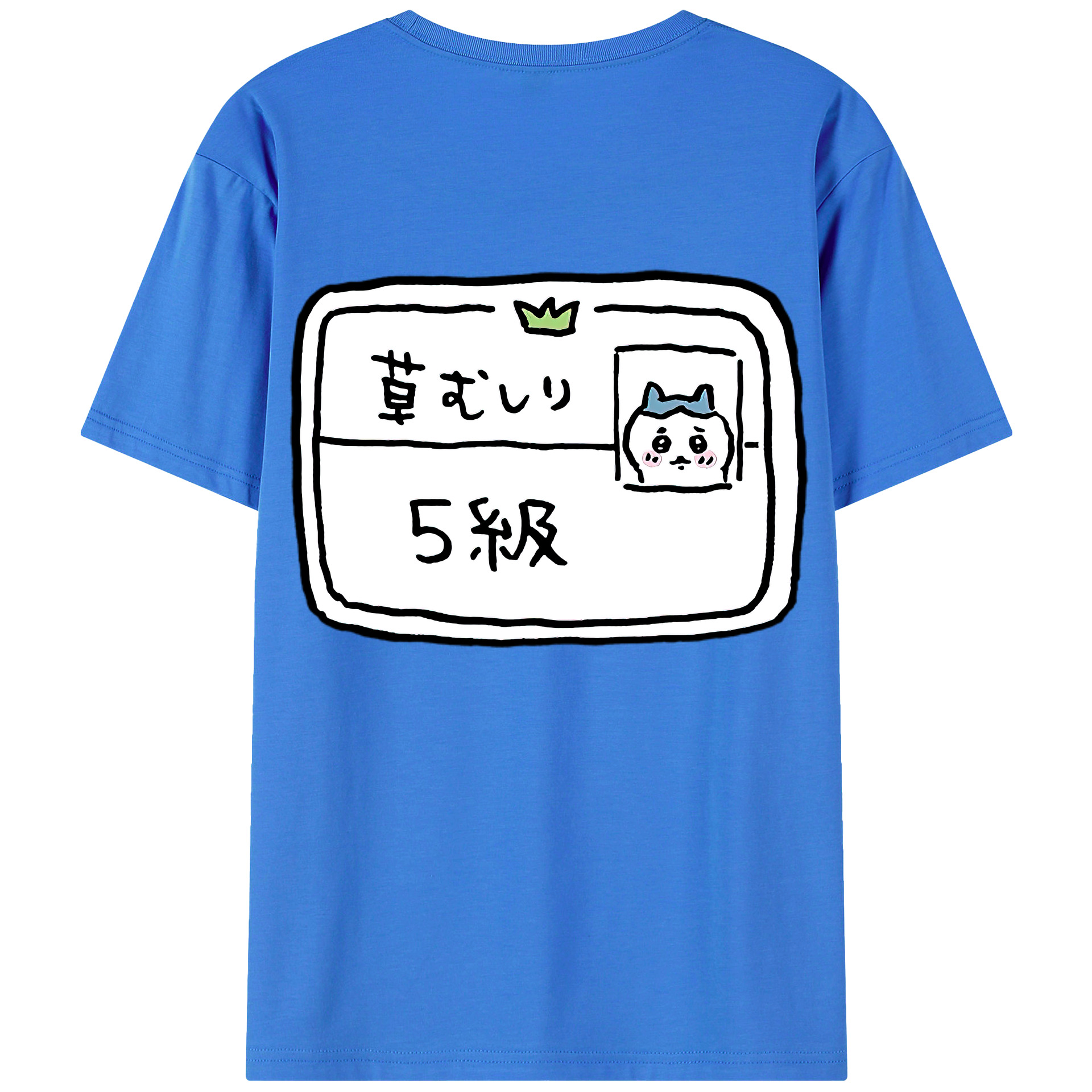 （画像用） ちいかわ ハチワレ Chii-kawa hachiware 綿100％半袖Tシャツ（背面プリント）