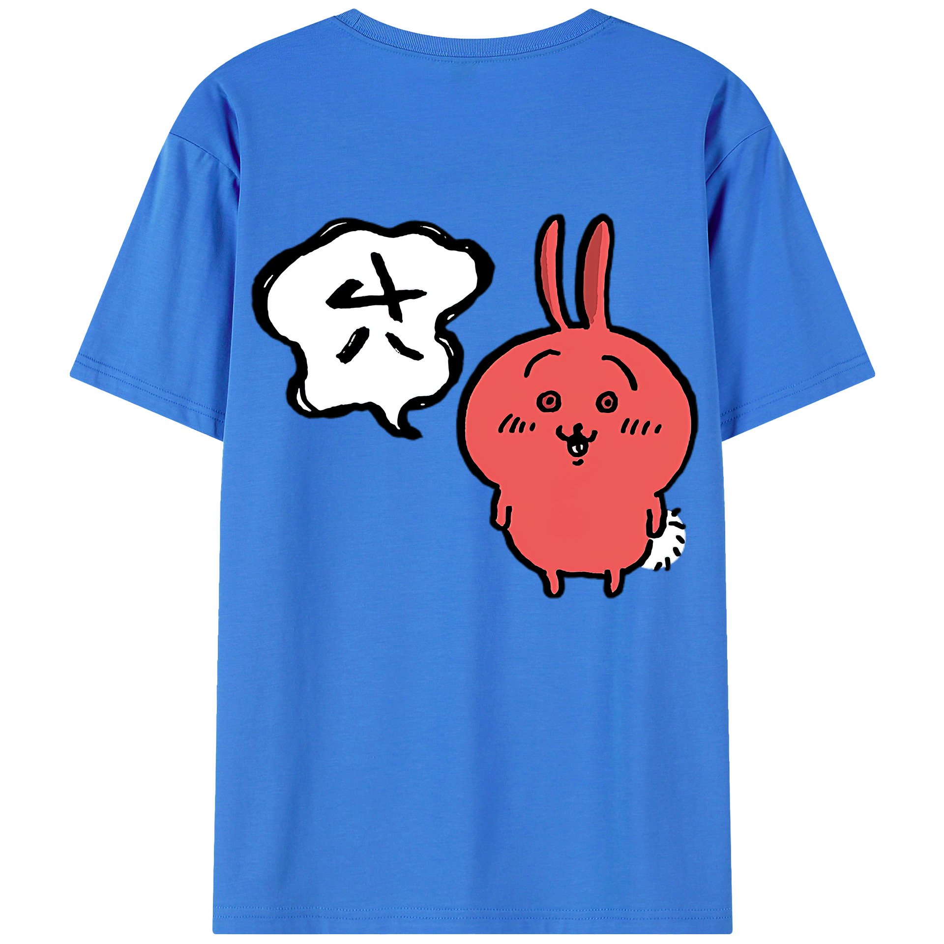（画像用） ちいかわ ハチワレ Chii-kawa hachiware 綿100％半袖Tシャツ（背面プリント）