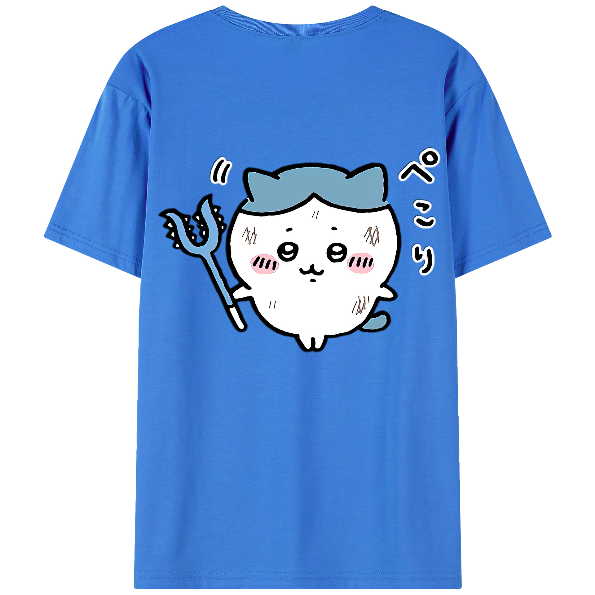 （画像用） ちいかわ ハチワレ Chii-kawa hachiware 綿100％半袖Tシャツ（背面プリント）