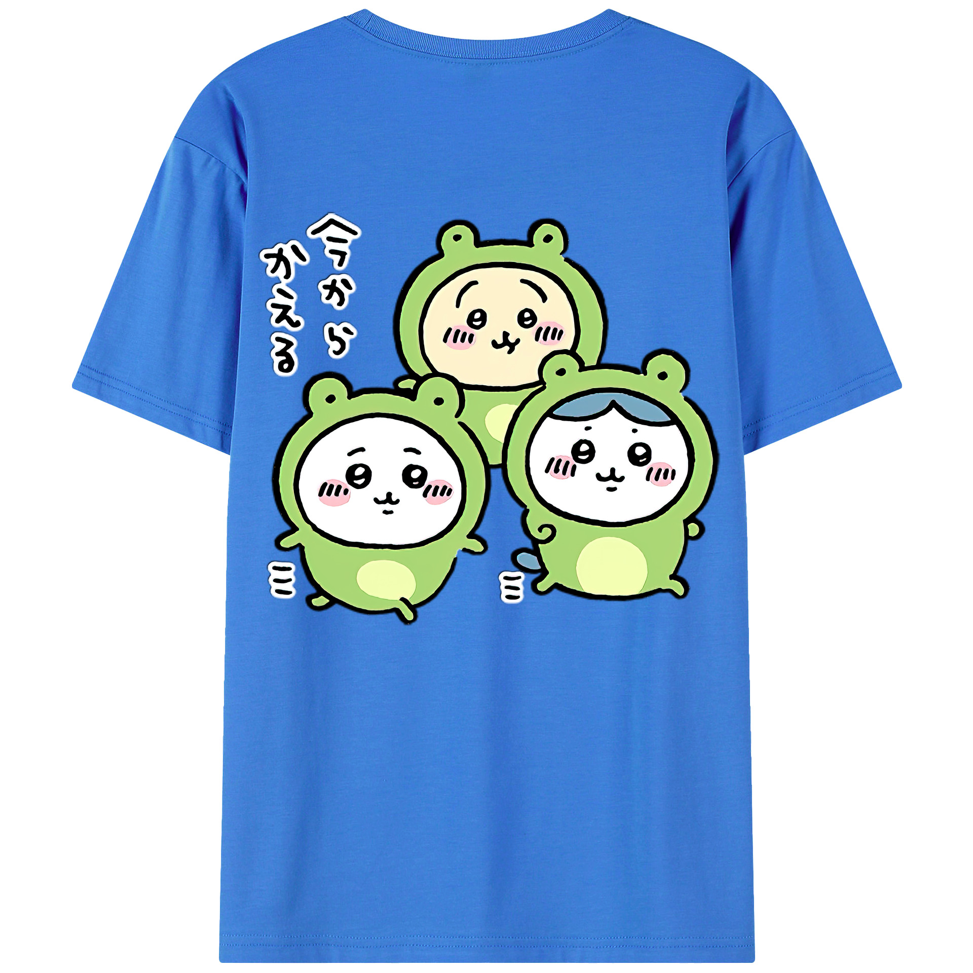 （画像用） ちいかわ ハチワレ Chii-kawa hachiware 綿100％半袖Tシャツ（背面プリント）