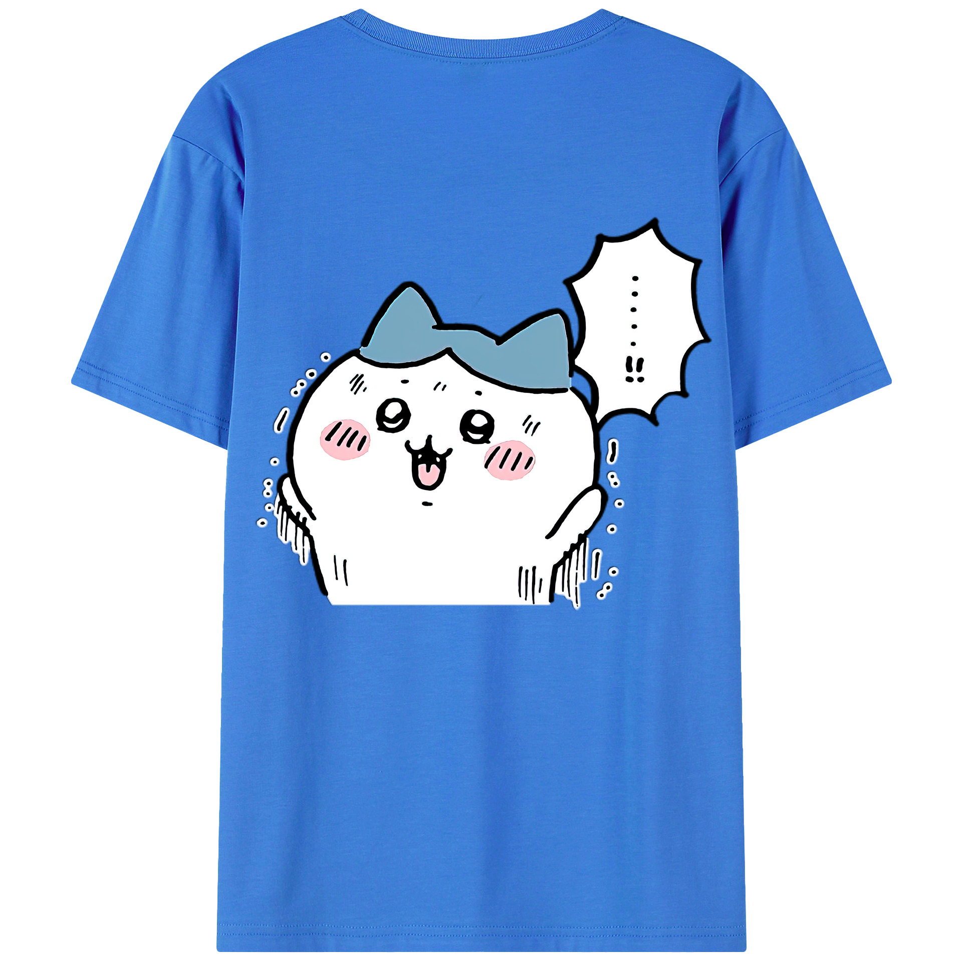 （画像用） ちいかわ ハチワレ Chii-kawa hachiware 綿100％半袖Tシャツ（背面プリント）