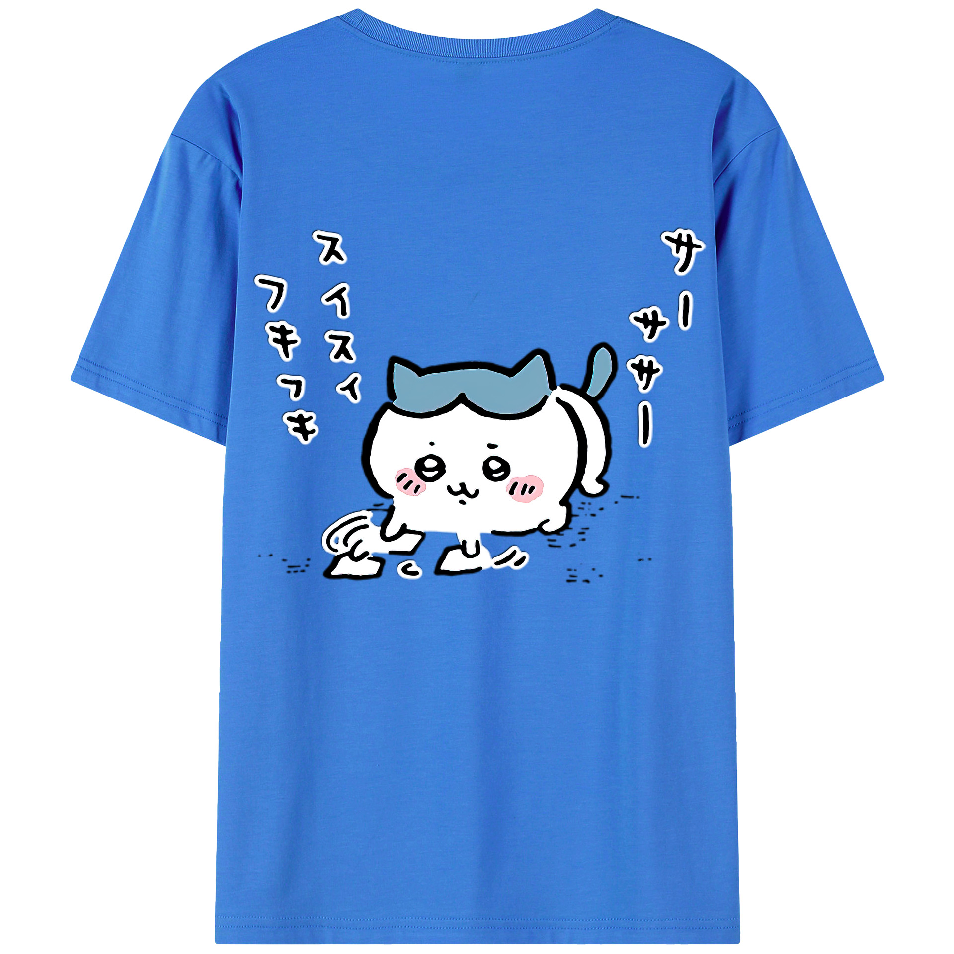 （画像用） ちいかわ ハチワレ Chii-kawa hachiware 綿100％半袖Tシャツ（背面プリント）
