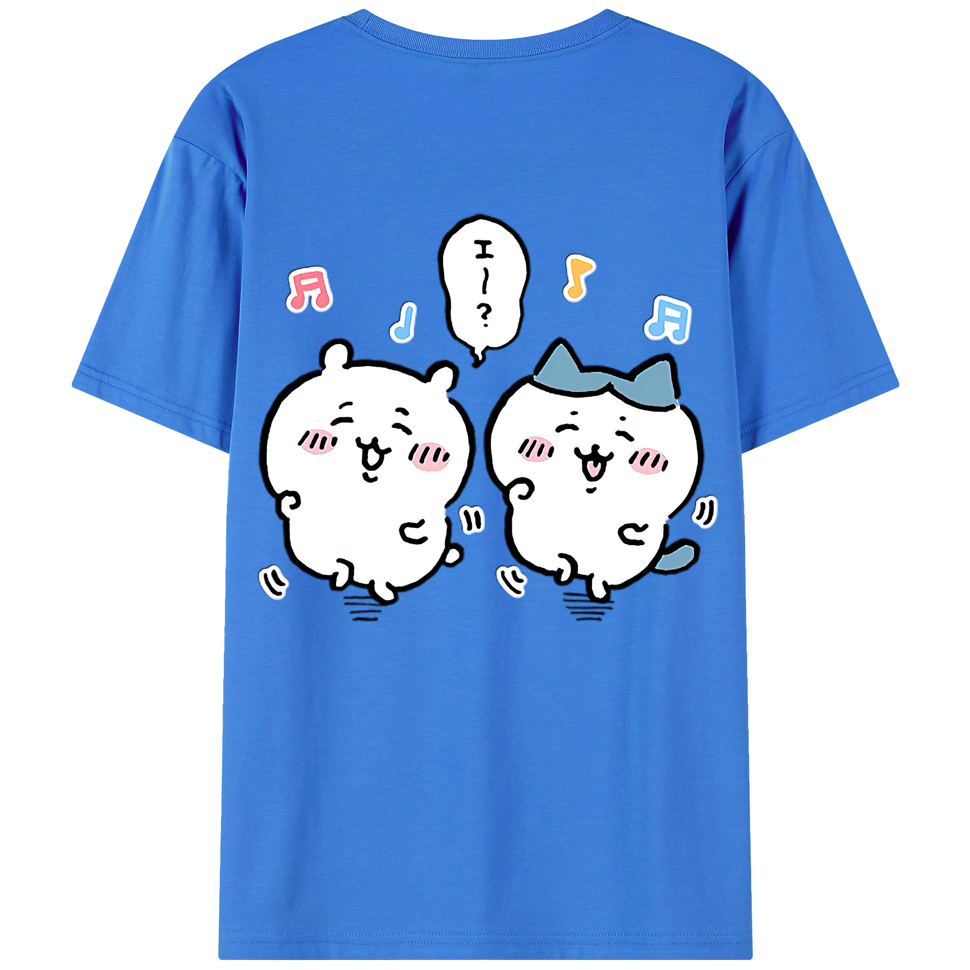 （画像用） ちいかわ ハチワレ Chii-kawa hachiware 綿100％半袖Tシャツ（背面プリント）